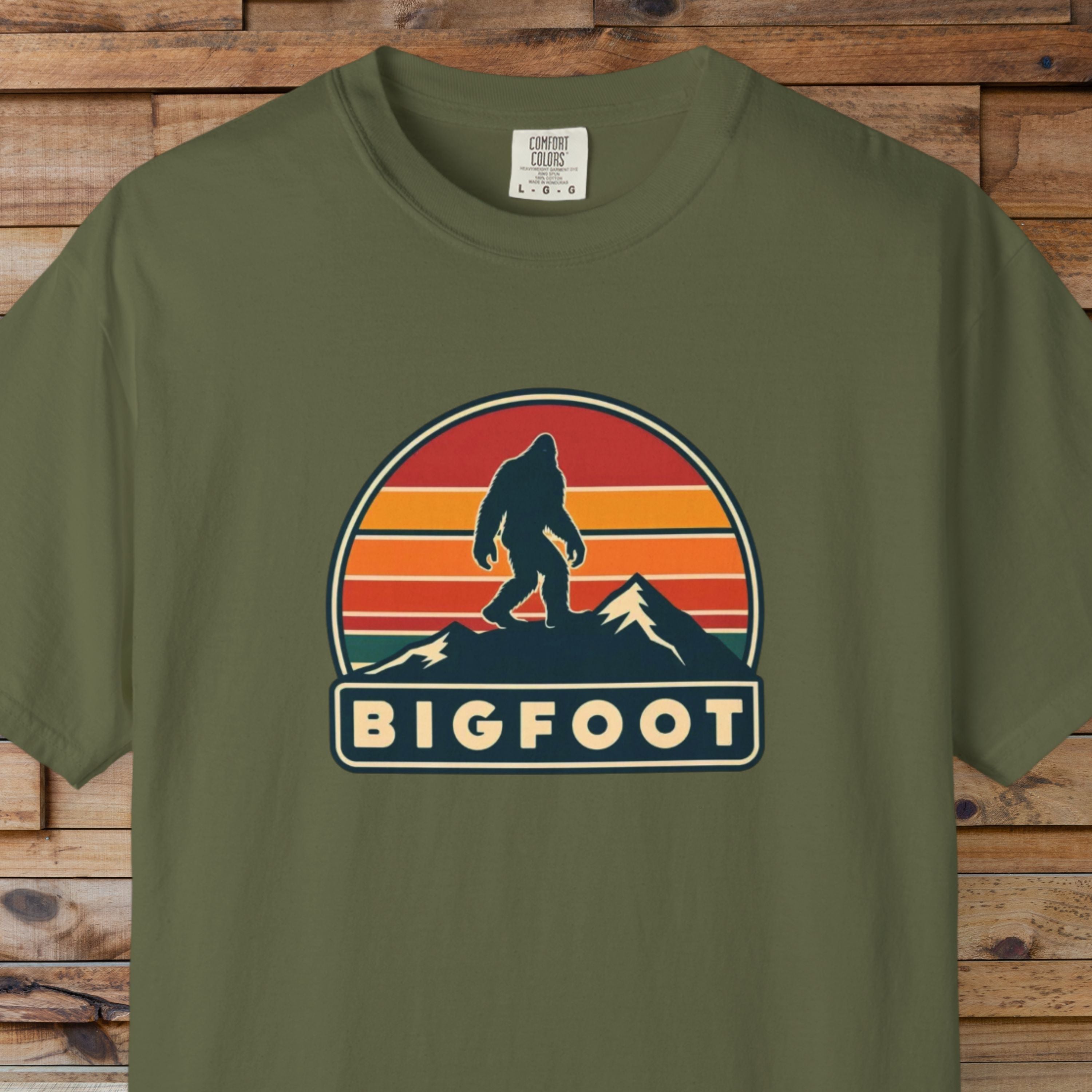 Bigfoot Shirt Comfort Colors® | Sasquatch Camping TShirt, Retro Graphic Tee, Cryptid Outdoor Clothing