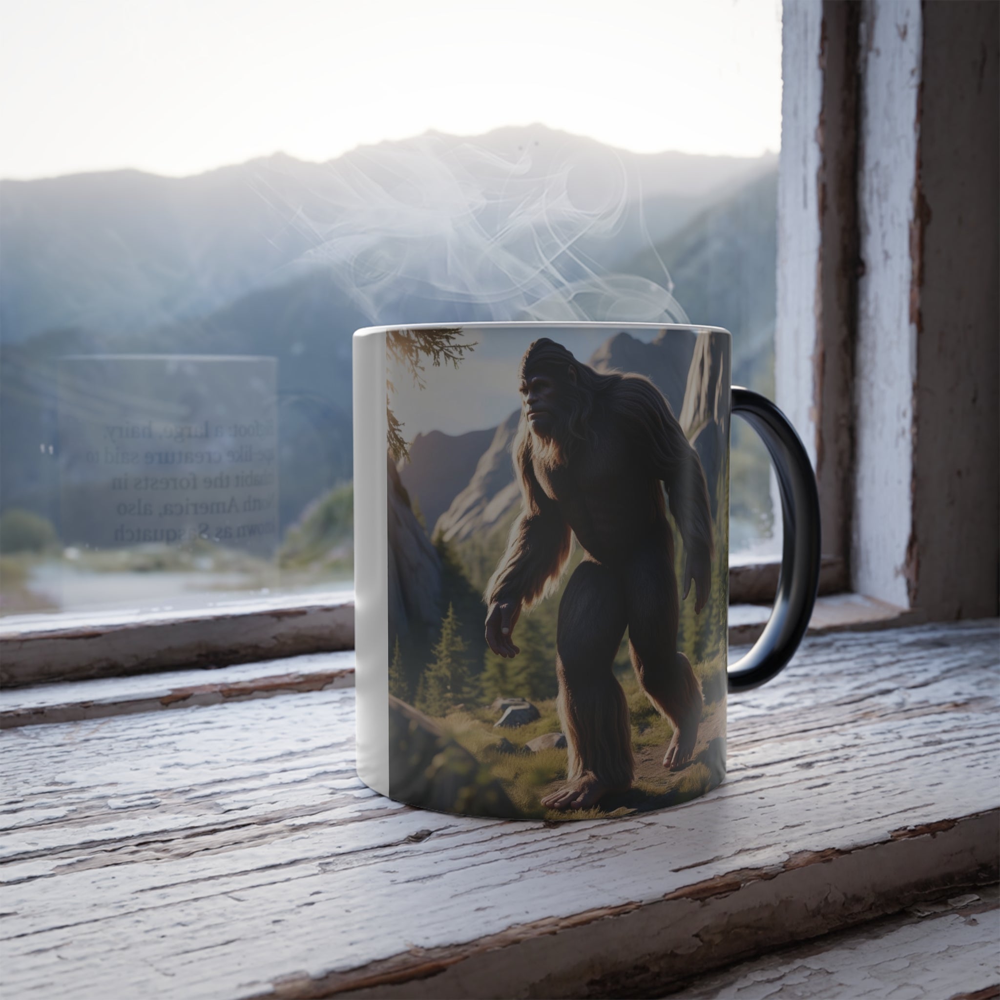 Bigfoot Mug: Color Changing Coffee Cup, Sasquatch, Pacific Northwest Cryptid (Rocks)