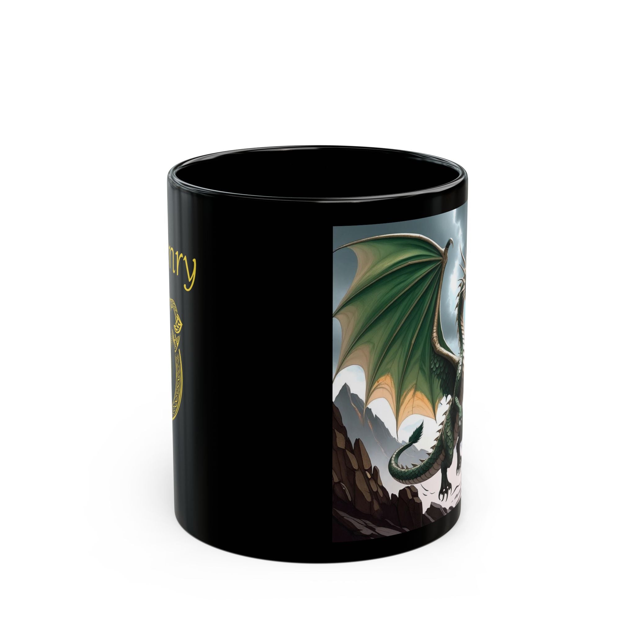 Customizable Dragon Coffee Mug: Personalized DnD Coffee Cup, Earth Drake