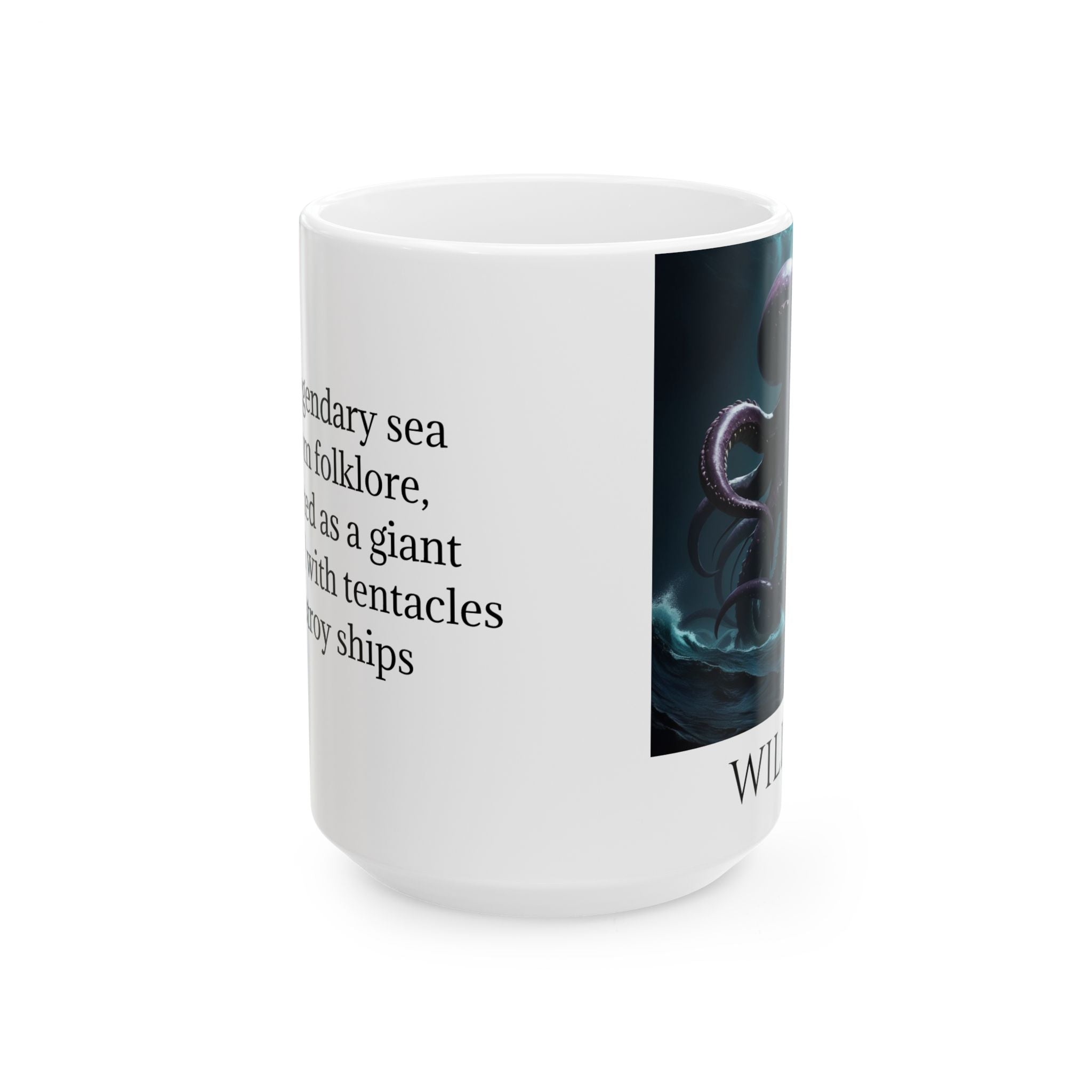 Personalized Kraken Coffee Mug: Giant Squid, Nautical Coffee Cup, Sea Creature Gift