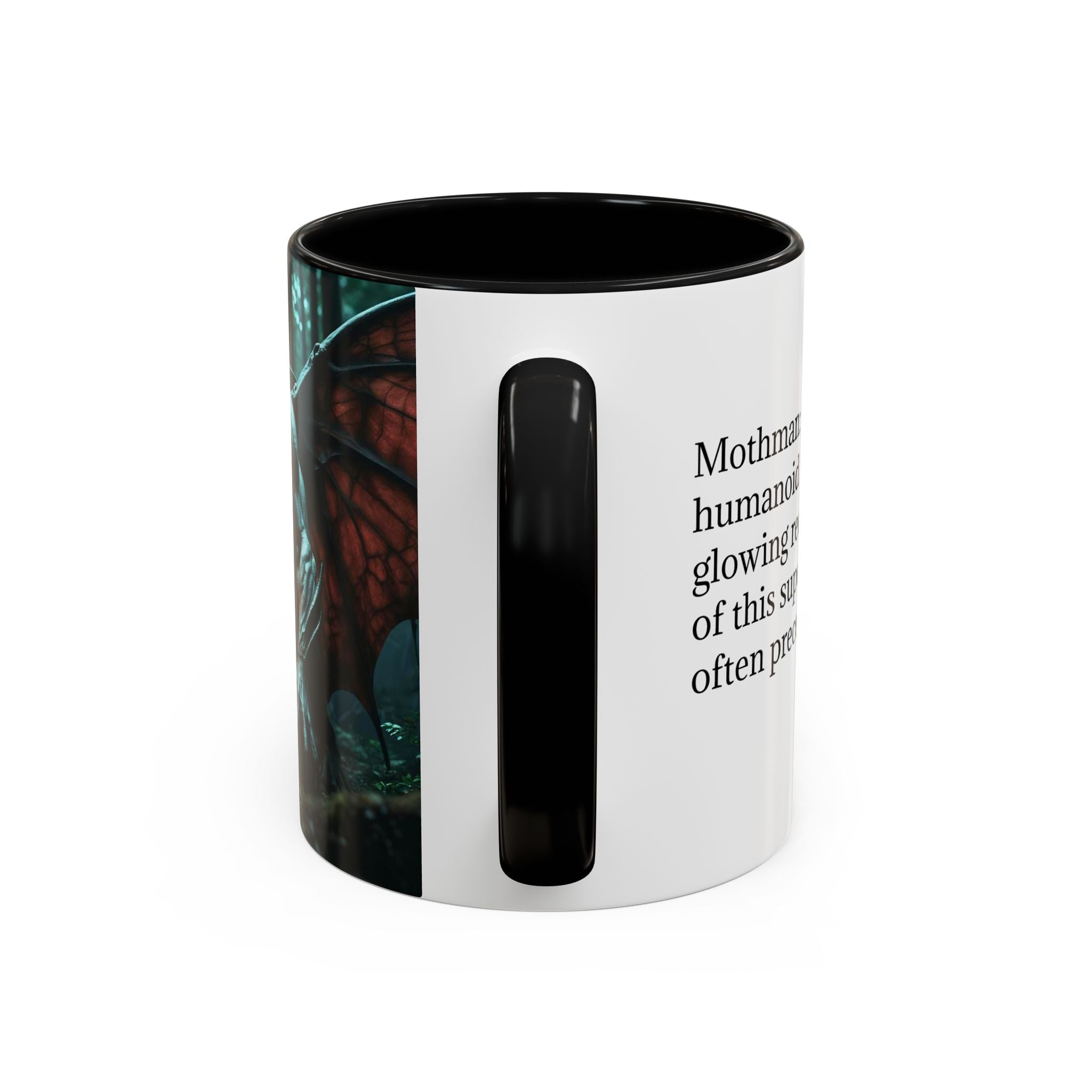 Mothman Mug: Supernatural Monster, Cryptid Mug, Mythical Creature, Urban Legend (Crouching)