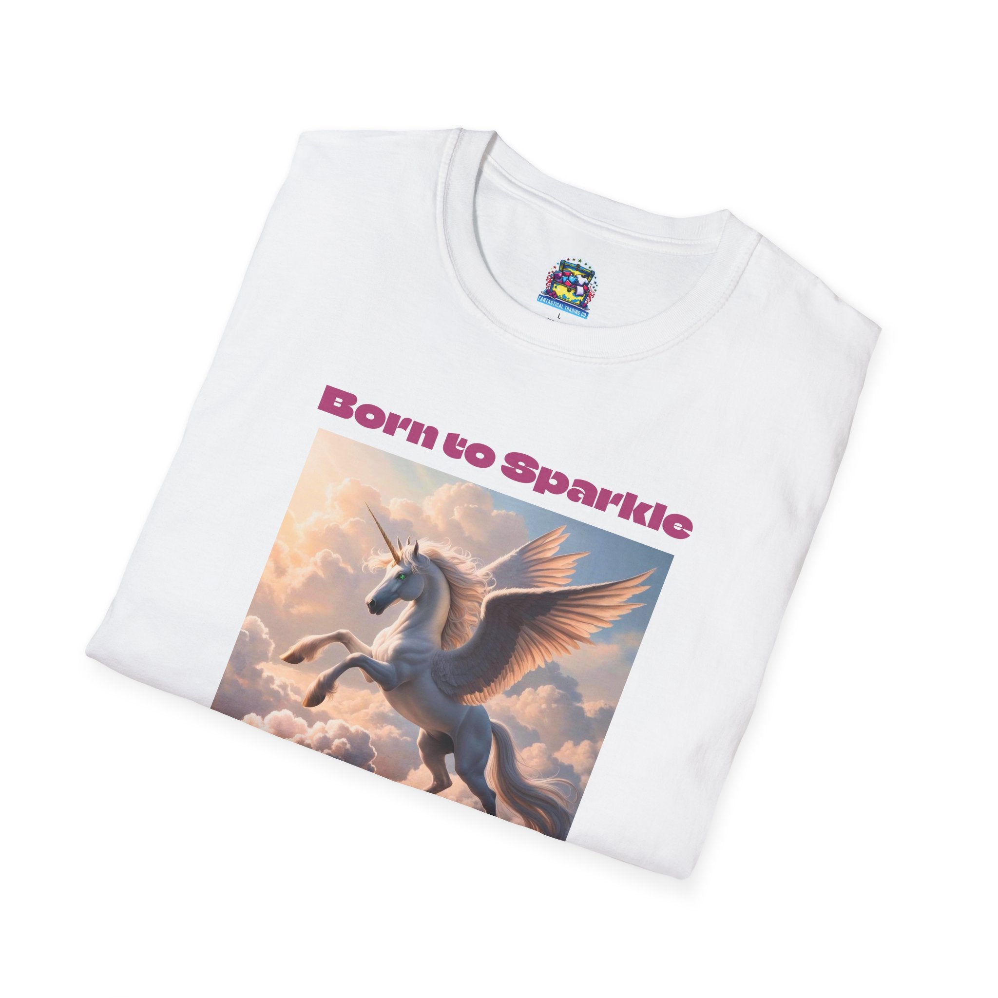Unicorn Graphic Tee: Legendary Alicorn, Soft Cotton Shirt, Born to Sparkle