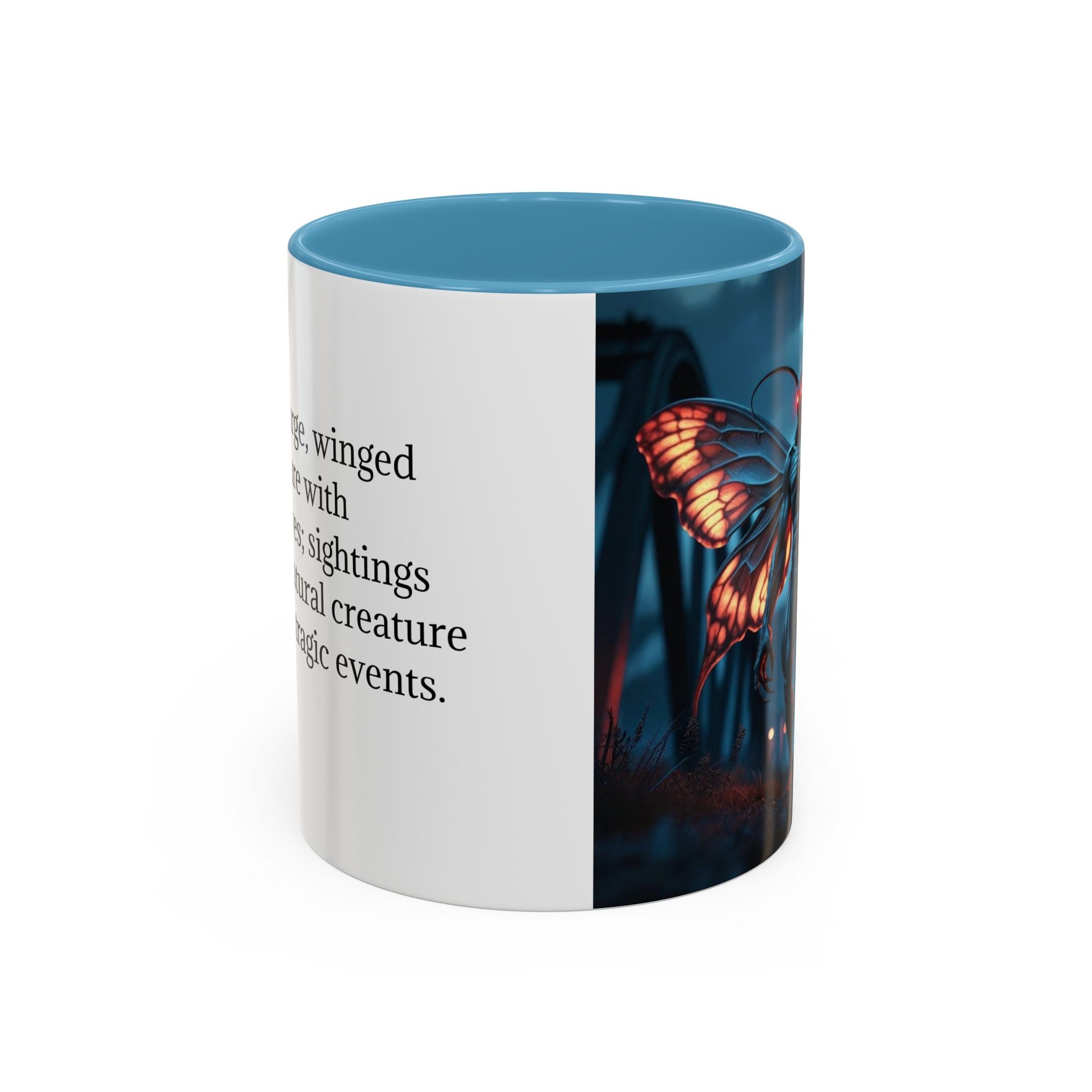 Mothman Coffee Mug: Supernatural Monster, Legendary Creature, Cryptid Gift (Bridge)