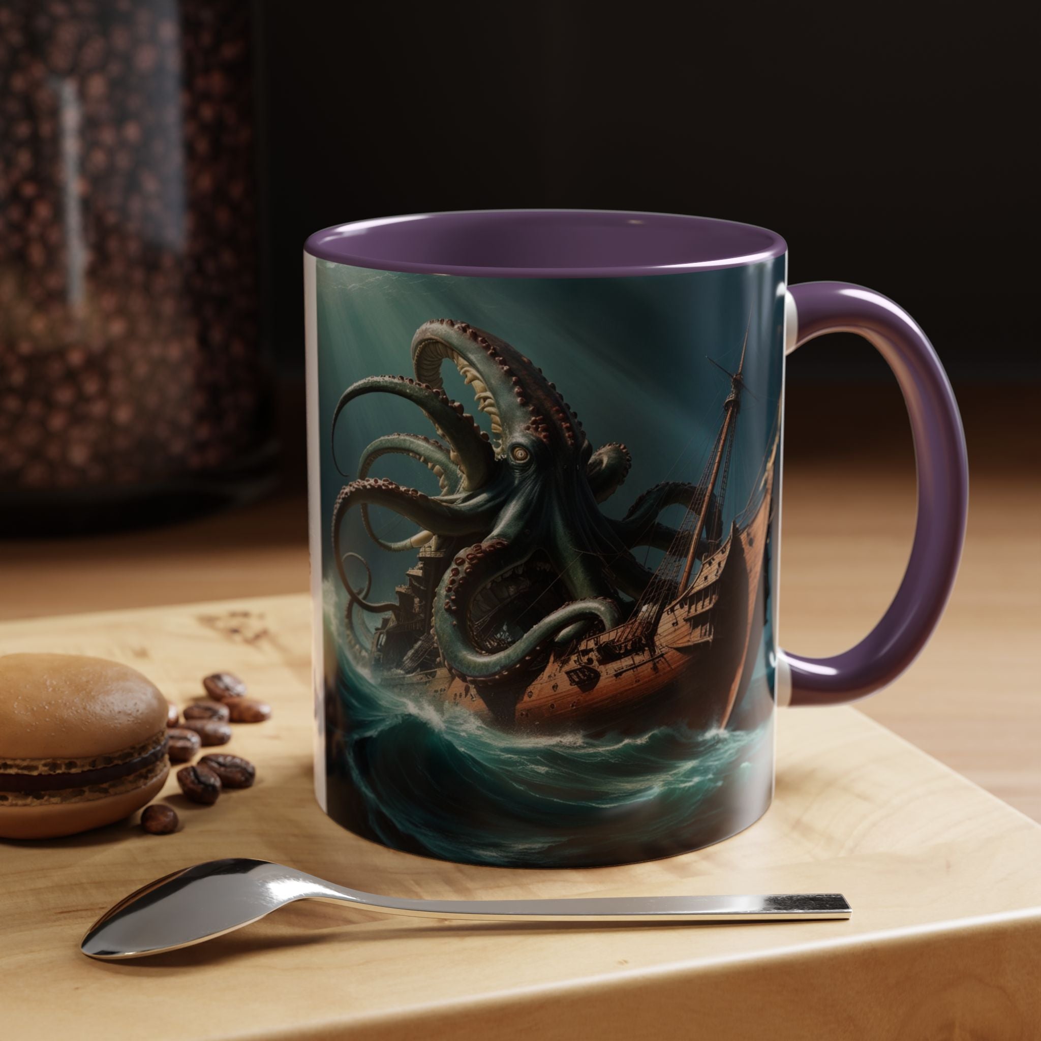 Kraken Coffee Mug: Giant Squid Coffee Cup, Legendary Monster, Nautical Gift