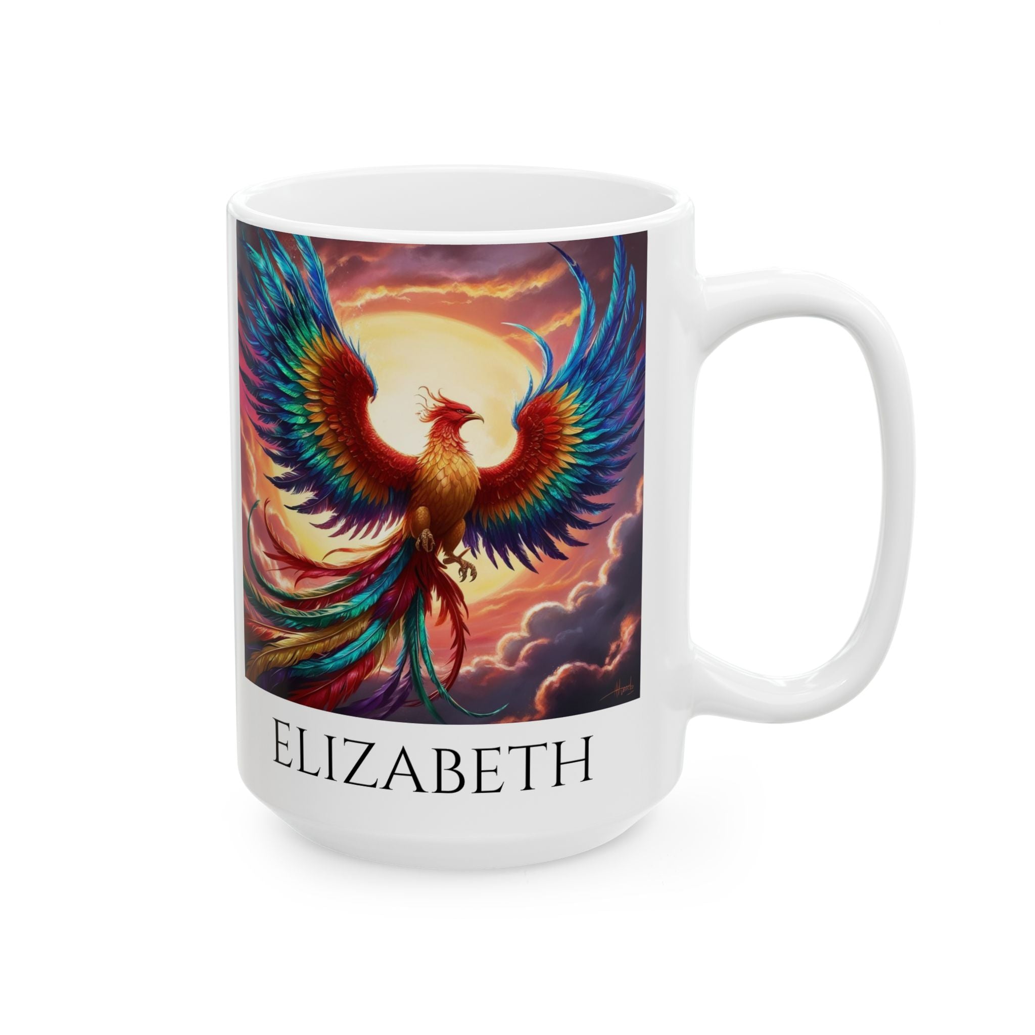Customizable Phoenix Bird Mug: Firebird Coffee Cup, Renewal Rebirth Gift