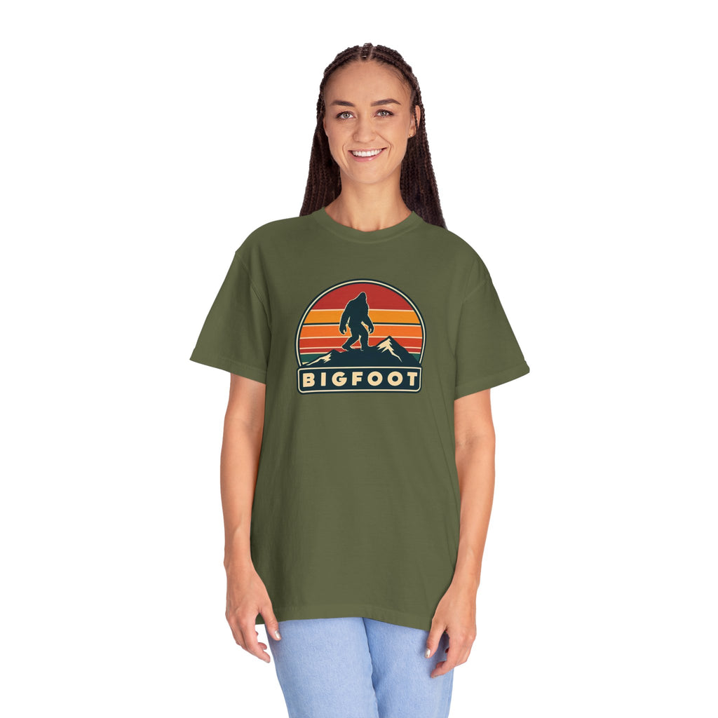 Bigfoot Shirt Comfort Colors® | Sasquatch Camping TShirt, Retro Graphic Tee, Cryptid Outdoor Clothing