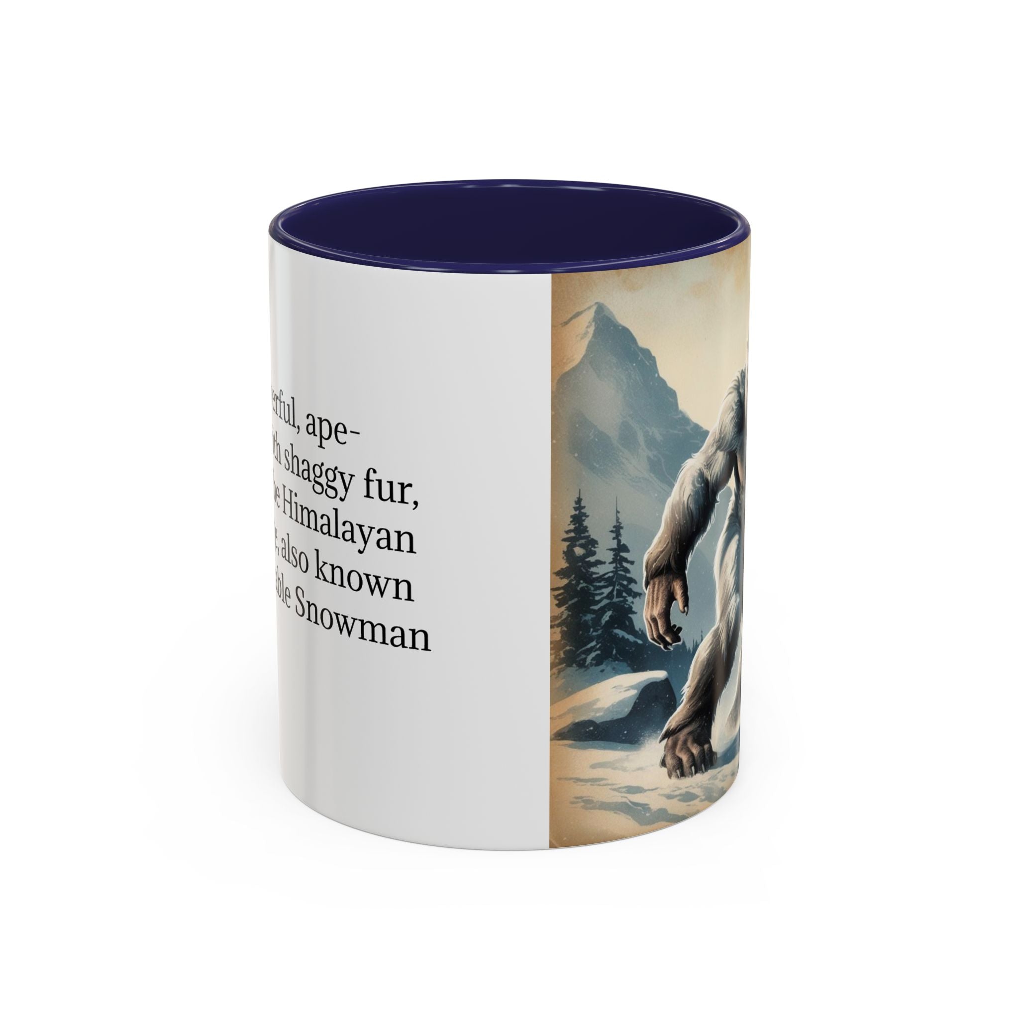 Abominable Snowman Ceramic Mug: Yeti Coffee Cup, Himalayan Mountain Cryptid, Bigfoot Camping Gift