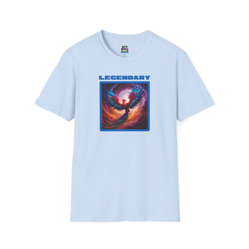 Phoenix Shirt: Rise from the Ashes, Soft Cotton T-Shirt, Legendary Graphic Tee (Blue)