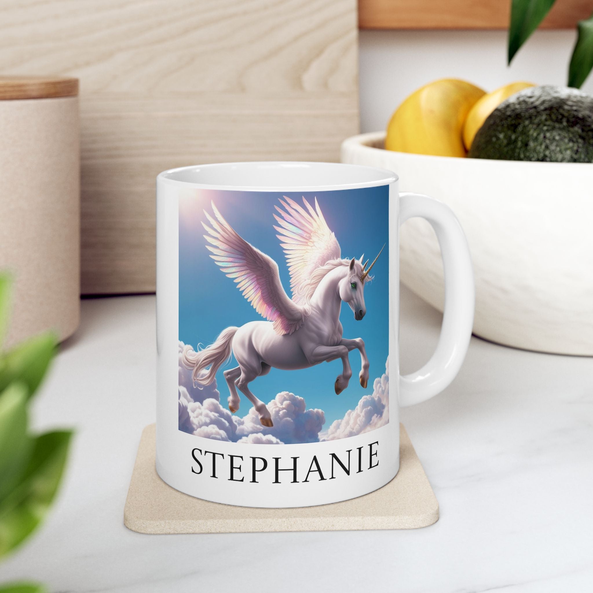 Personalized Unicorn Mug: Enchanted Alicorn, Mythical Creature, Customizable Gift