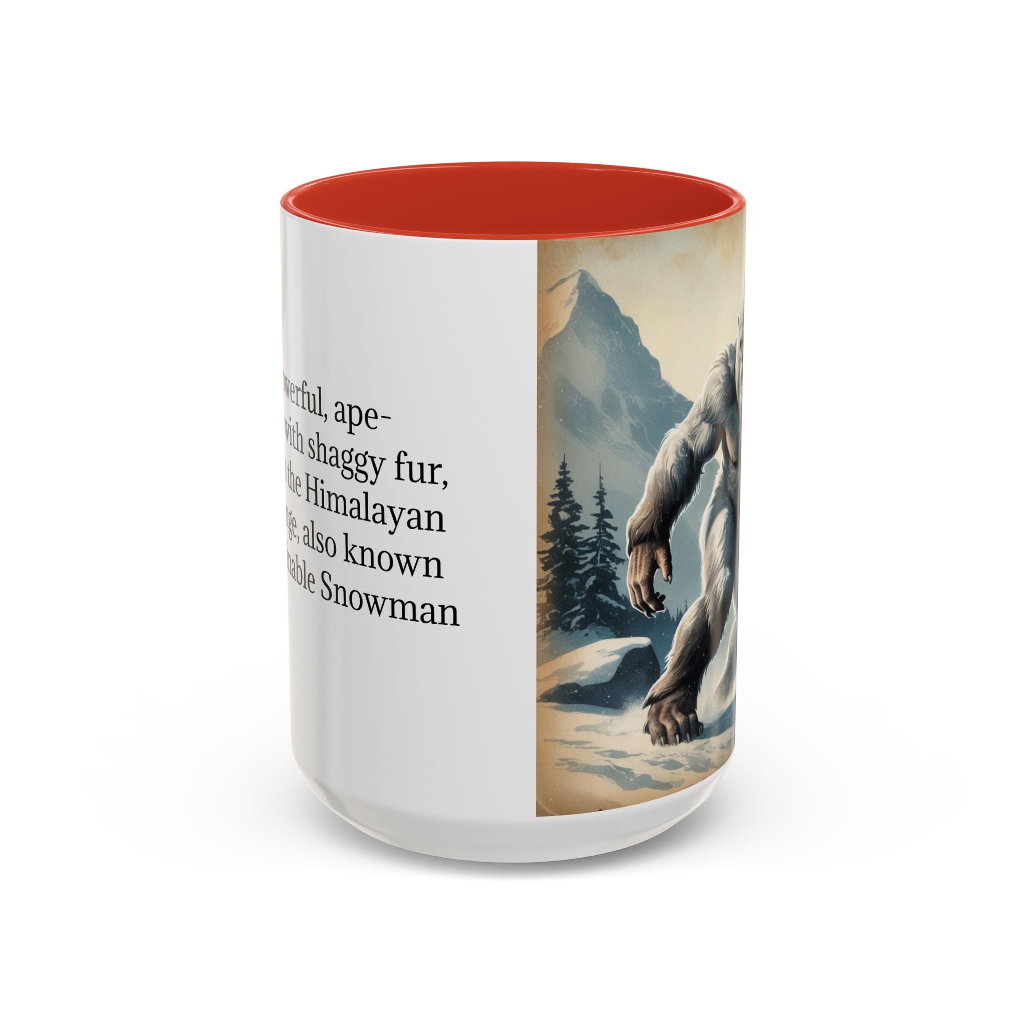 Abominable Snowman Ceramic Mug: Yeti Coffee Cup, Himalayan Mountain Cryptid, Bigfoot Camping Gift