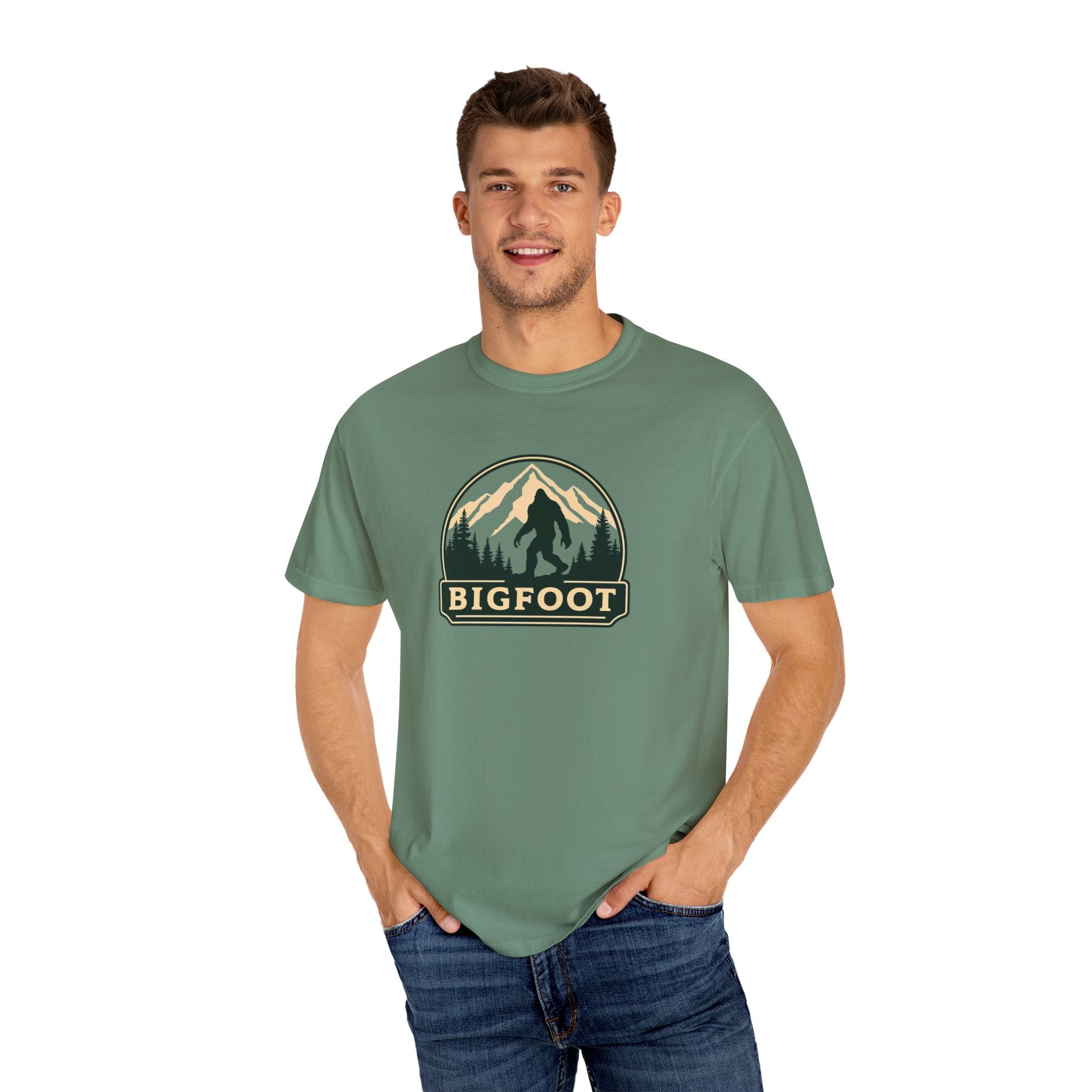 Sasquatch Camping TShirt | Bigfoot Graphic Tee, Comfort Colors®, Retro Hiking Shirt