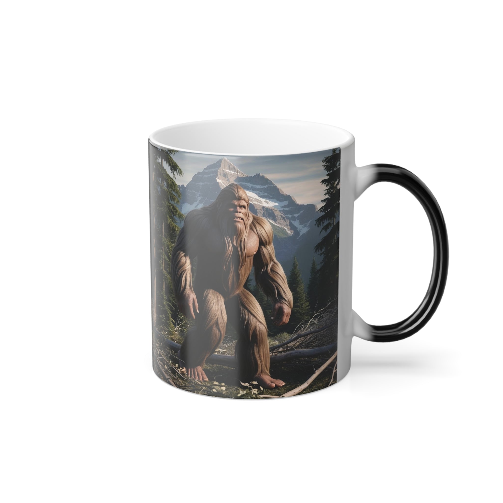 Bigfoot Mug: Color Changing Coffee Cup, Sasquatch, Cryptid Mugs for Men (Hairy)