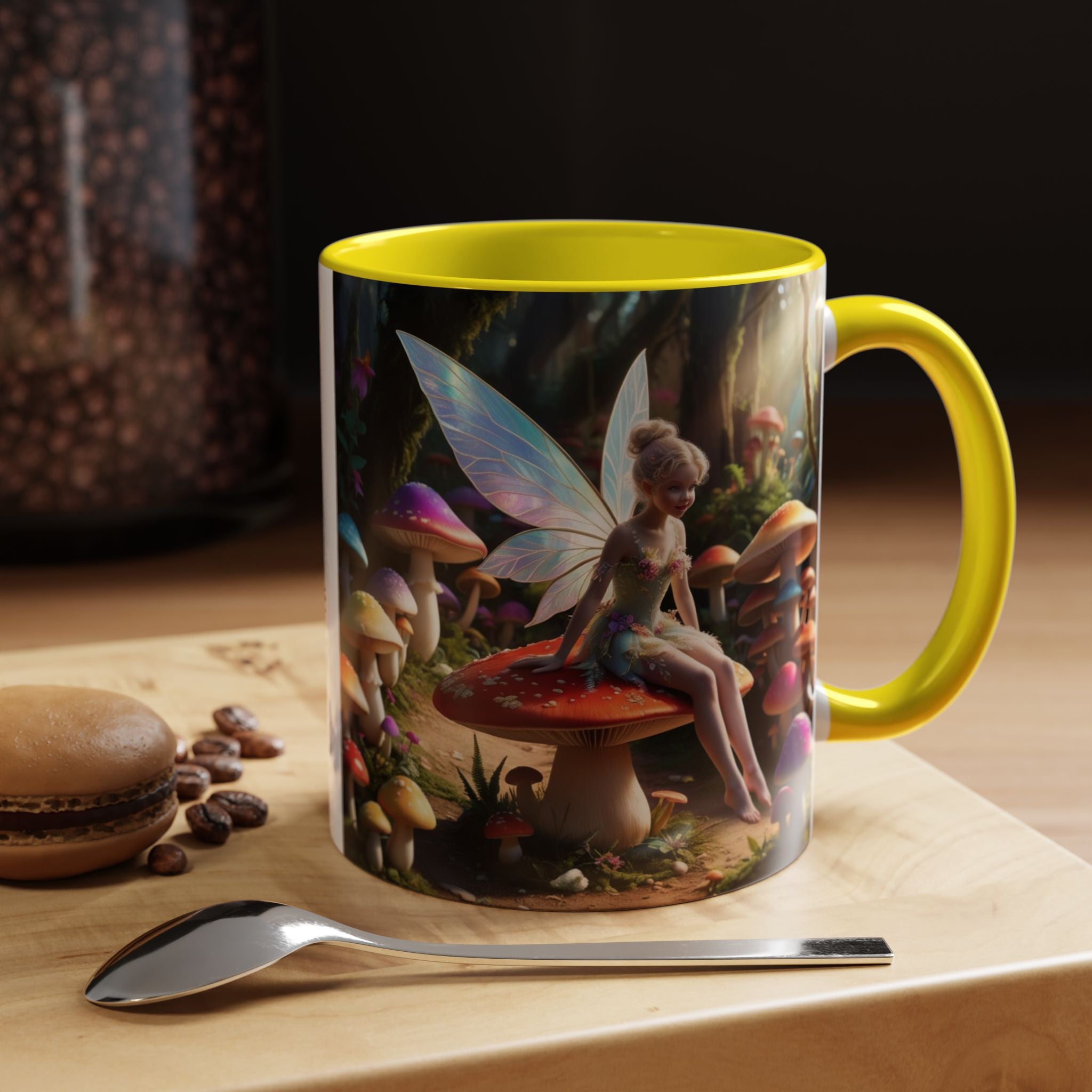 Fairy Garden Mug: Ceramic Toadstool Coffee Cup, Enchanted Forest Fantasy Gift