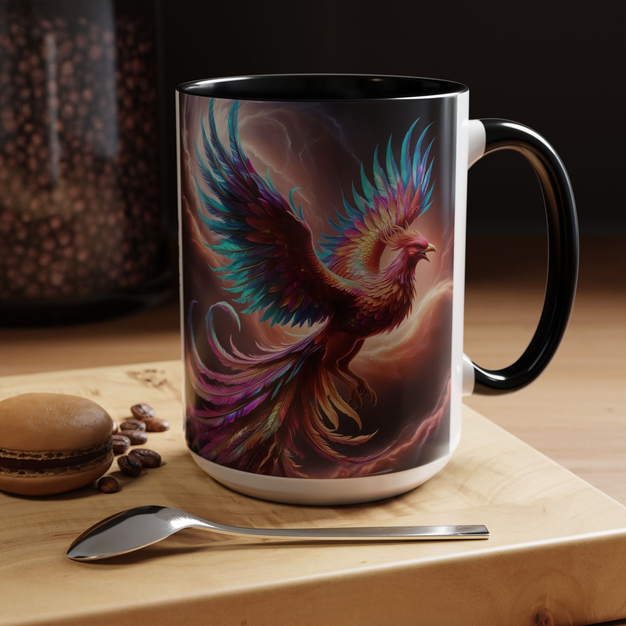 Phoenix Coffee Mug: Legendary Creature, Firebird Cryptid Coffee Cup, Renewal Rebirth