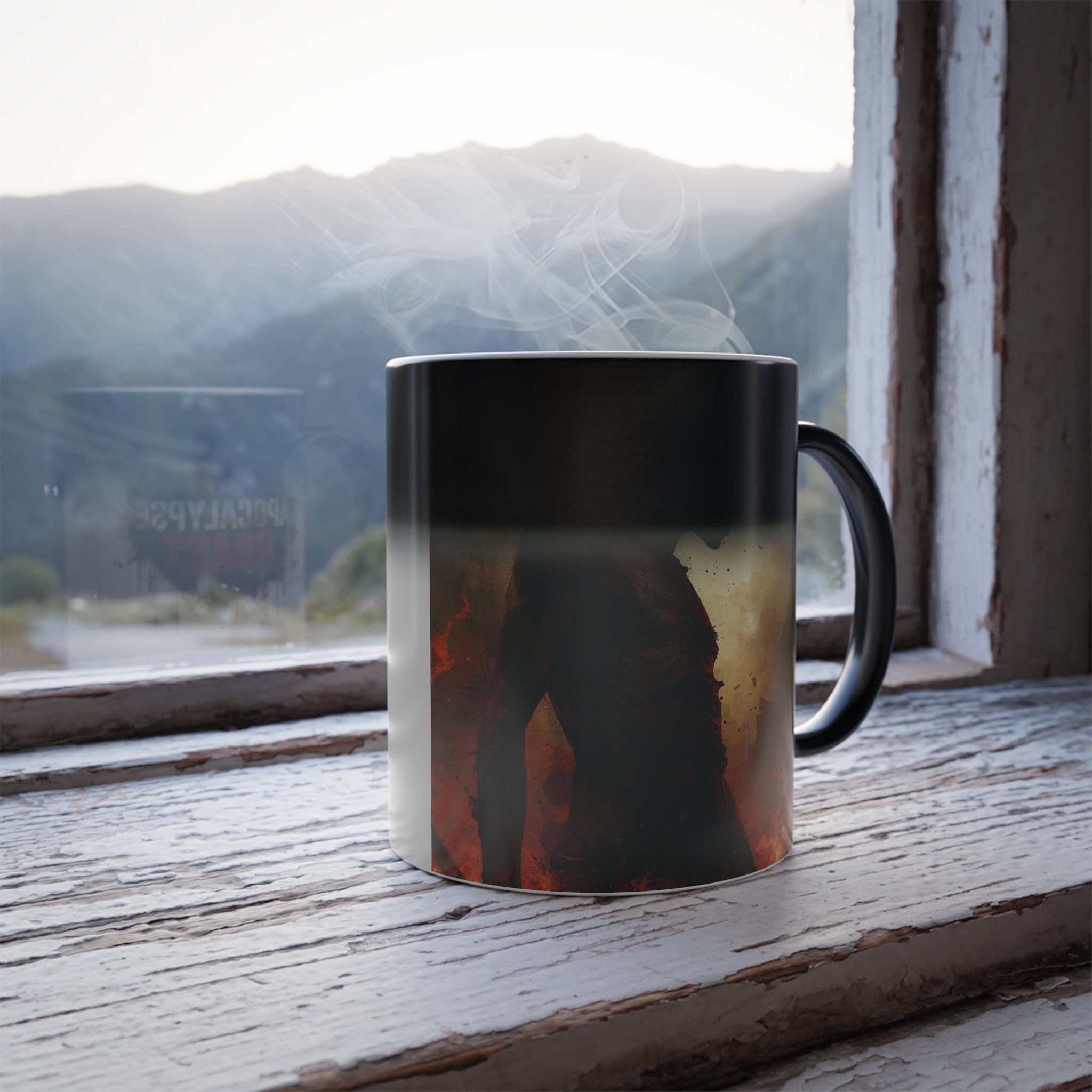 Zombie Coffee Mug: Color Changing, Halloween Horror, Apocalypse Roast (Fire)