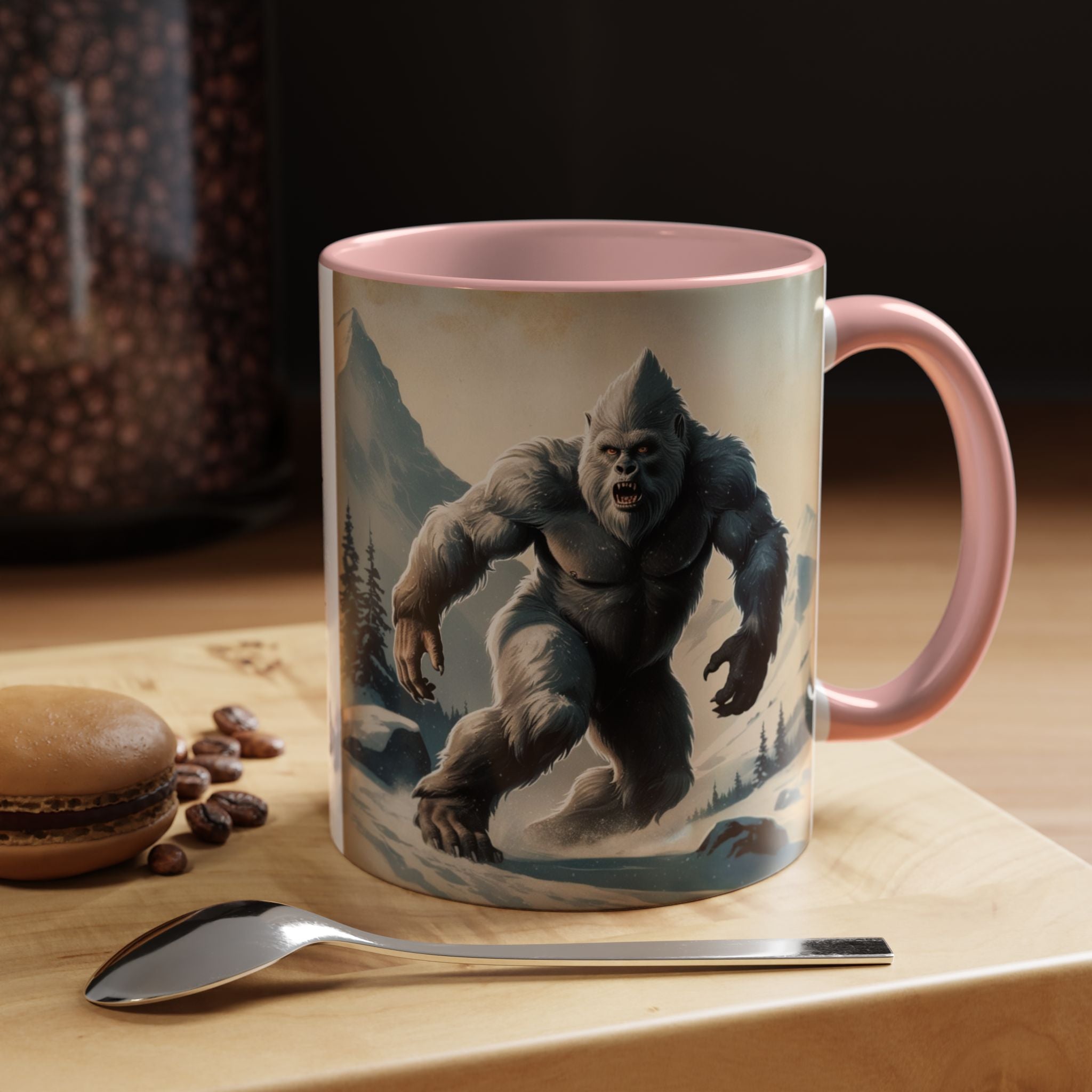 Abominable Snowman Ceramic Mug: Yeti Coffee Cup, Himalayan Mountain Cryptid, Bigfoot Camping Gift