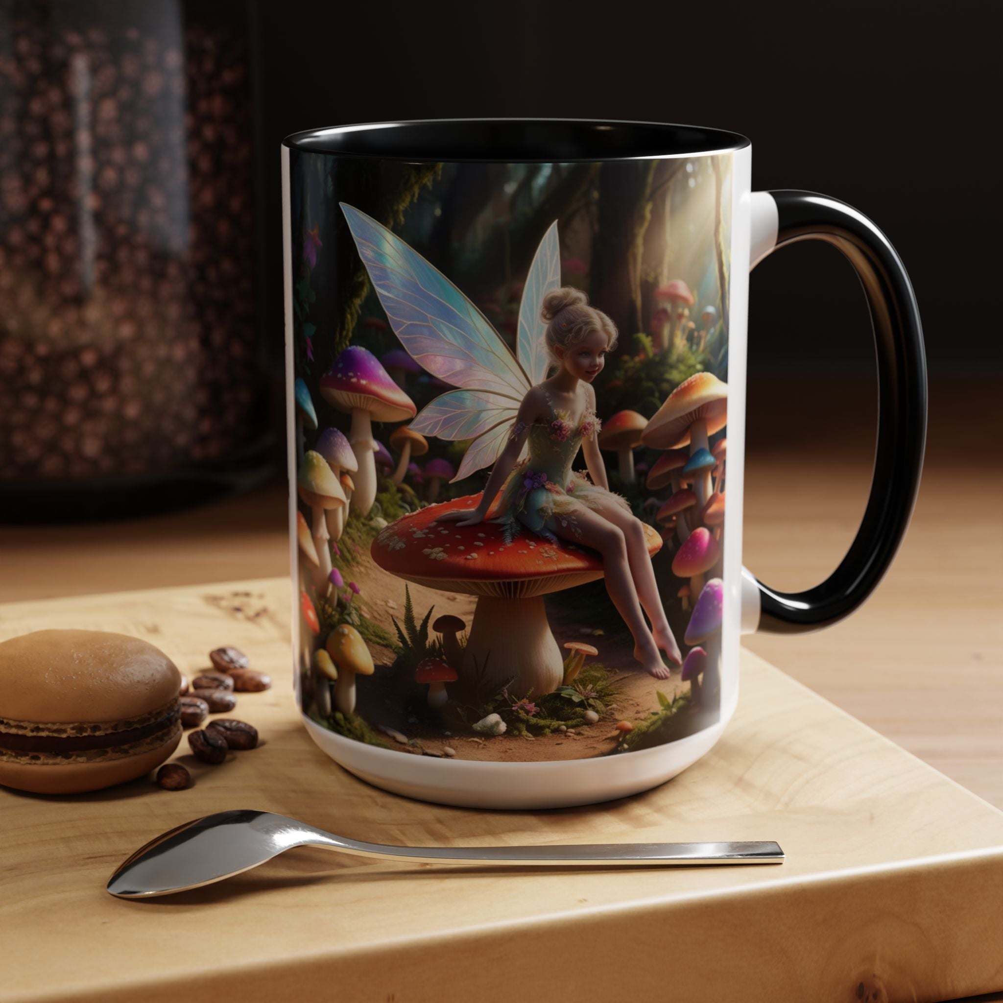 Fairy Garden Mug: Ceramic Toadstool Coffee Cup, Enchanted Forest Fantasy Gift
