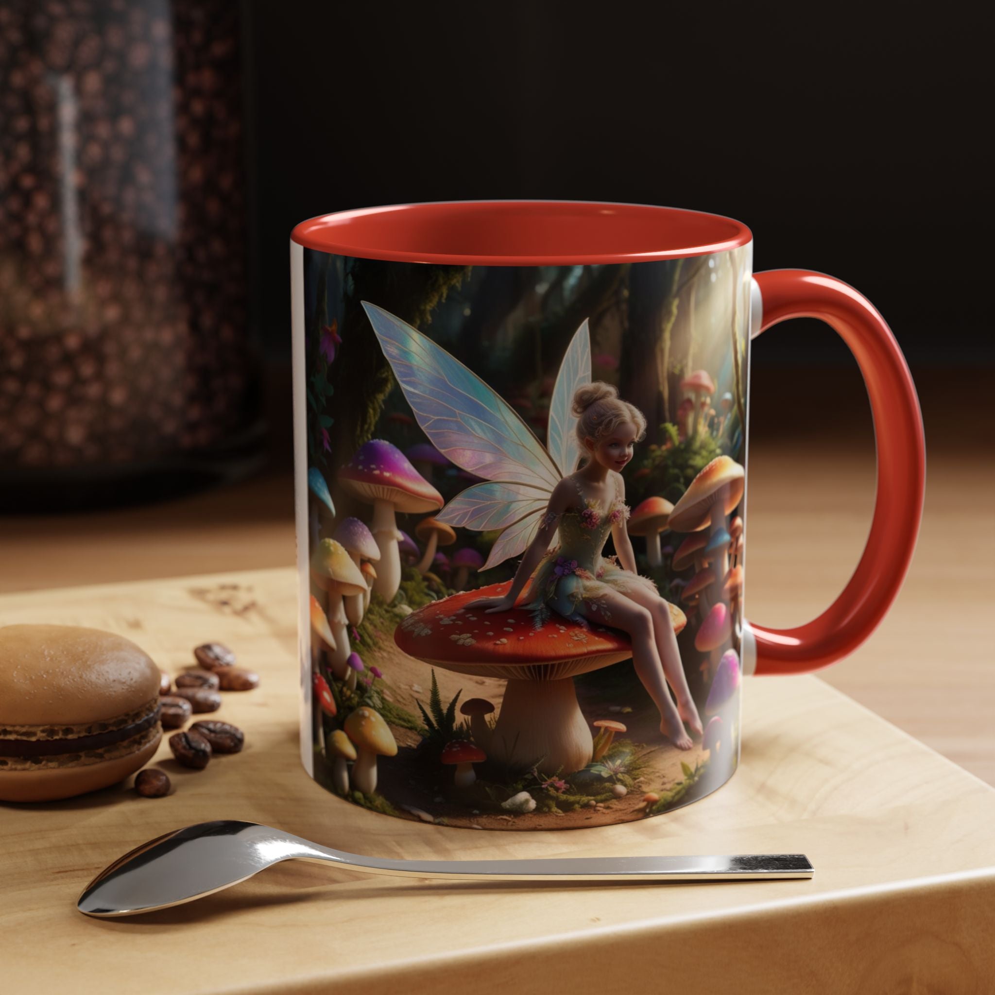 Fairy Garden Mug: Ceramic Toadstool Coffee Cup, Enchanted Forest Fantasy Gift