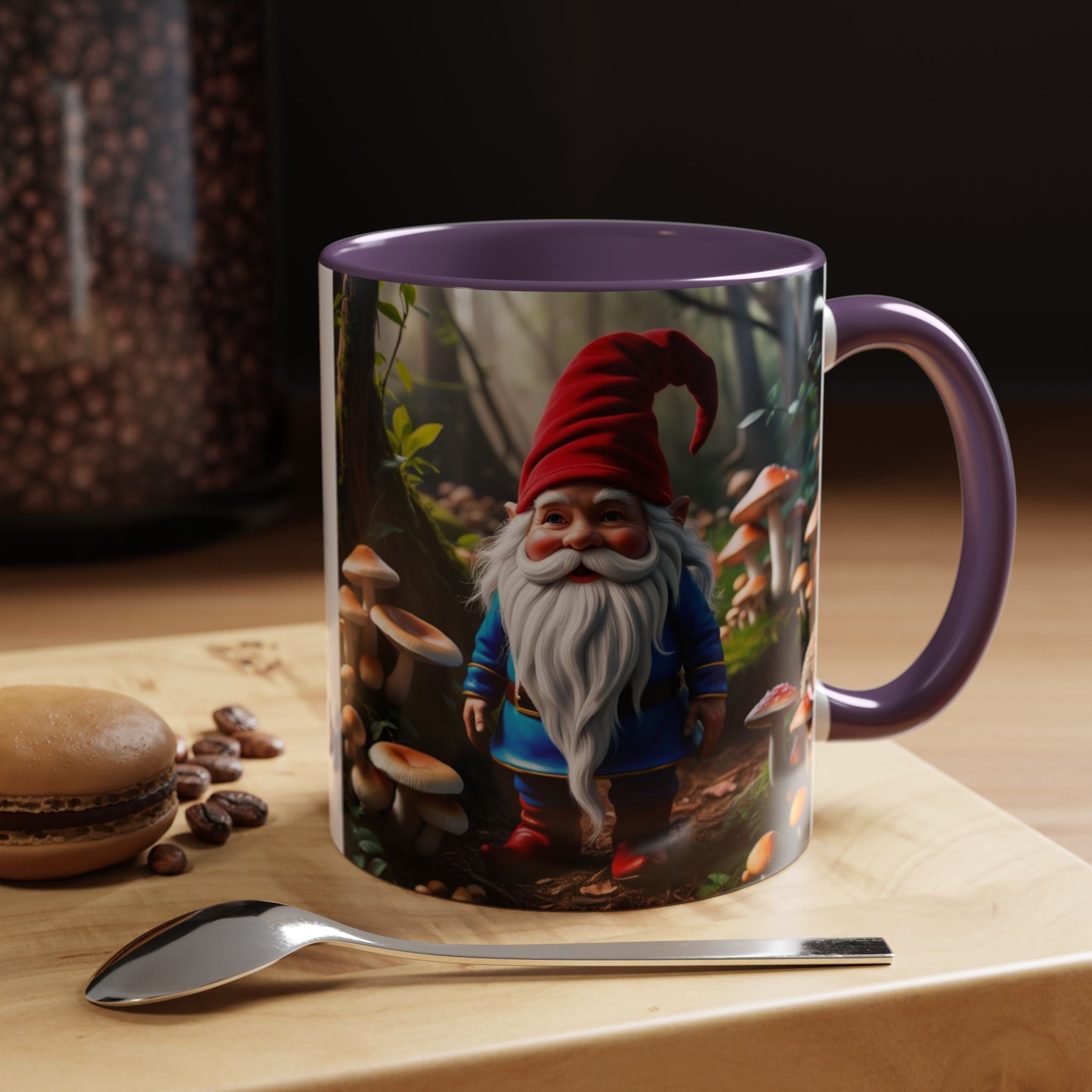Gnome Coffee Mug: Nordic Folklore Gift, Scandinavian Nisse, Enchanted Mushroom Garden