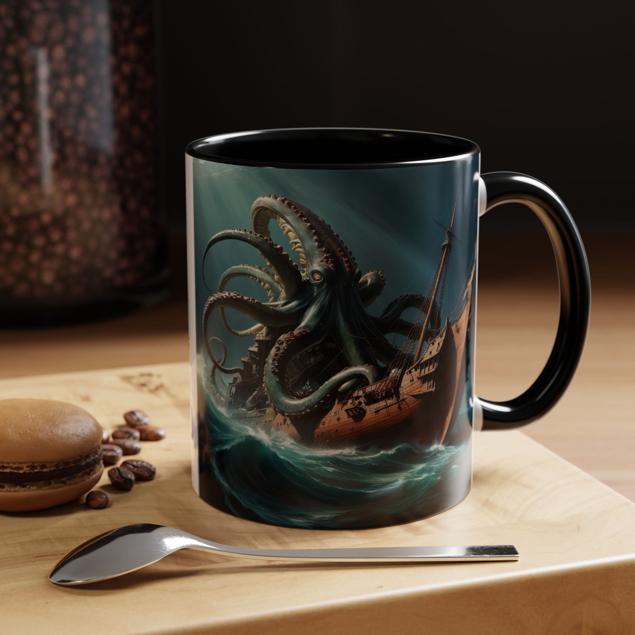 Kraken Coffee Mug: Giant Squid Coffee Cup, Legendary Monster, Nautical Gift