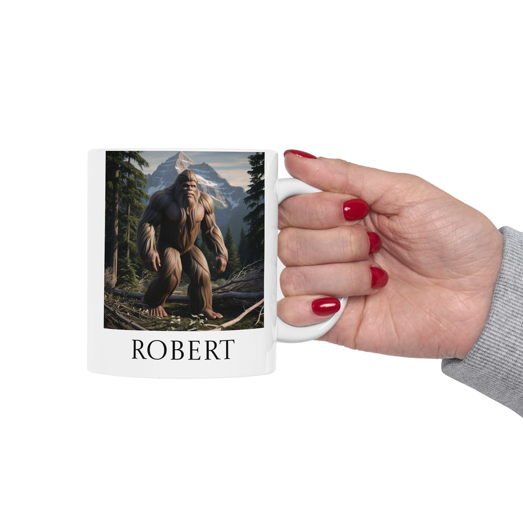 Personalized Bigfoot Coffee Cup: Sasquatch, Pacific Northwest Cryptid, Mythical Creature Mug
