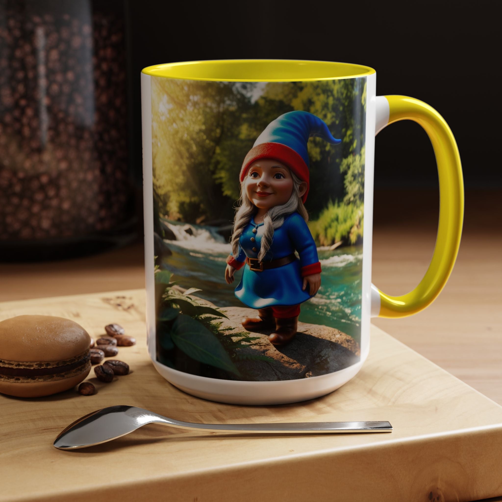 Gnome Coffee Mug:  Scandinavian Nisse, Nordic Folklore Gift, Enchanted Mushroom Garden