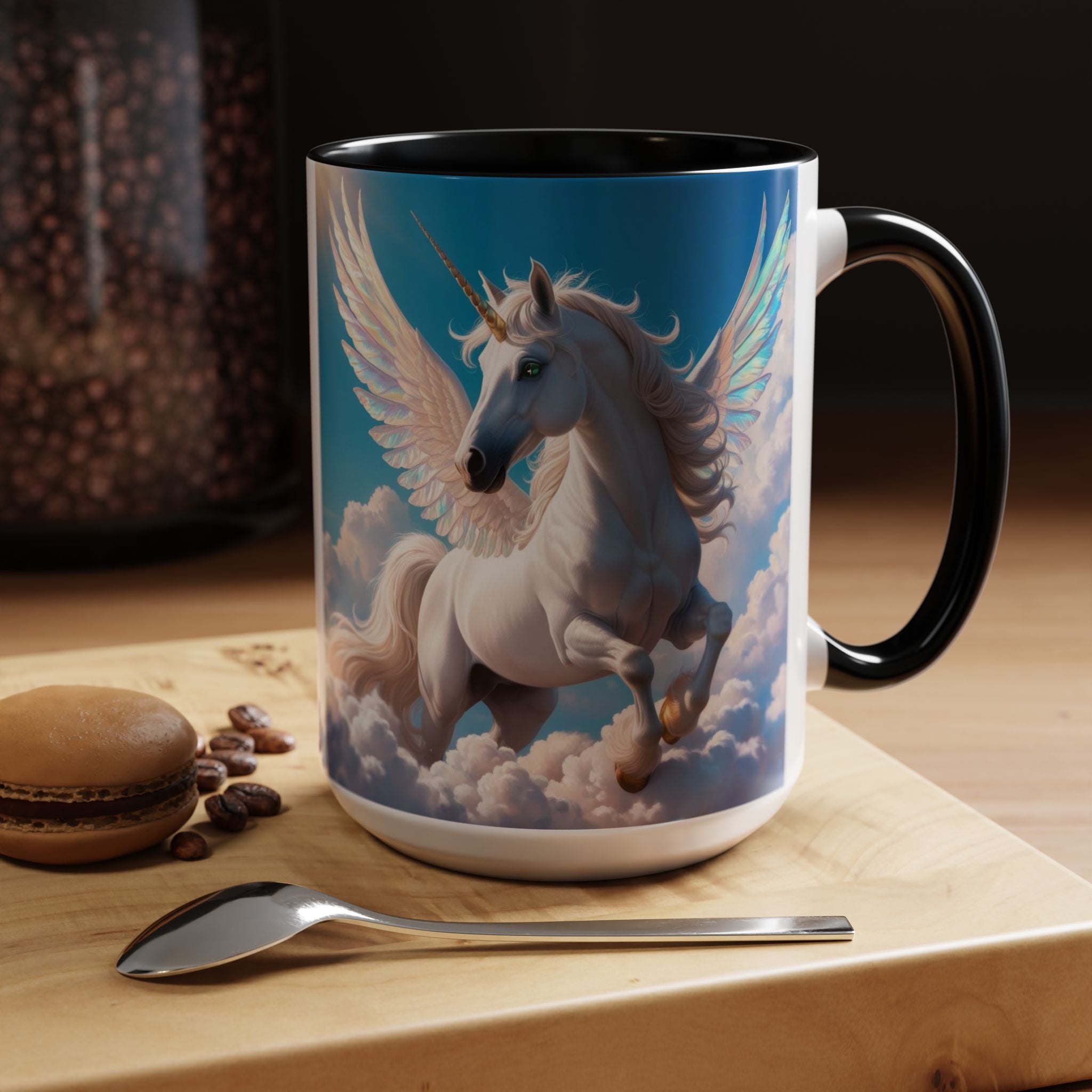 Unicorn Coffee Mug: Fairytale Alicorn, Mythical Creature, Enchanted Gift (Blue)