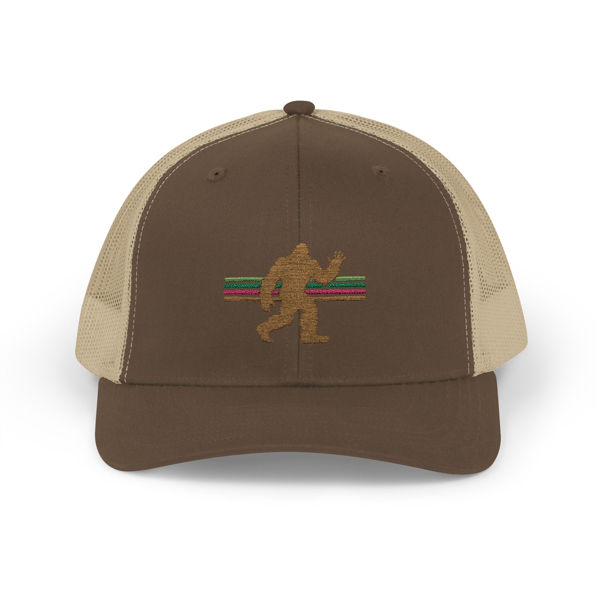 Bigfoot Trucker Hat: Embroidered Sasquatch, Baseball Cap, Custom Snapback Hat