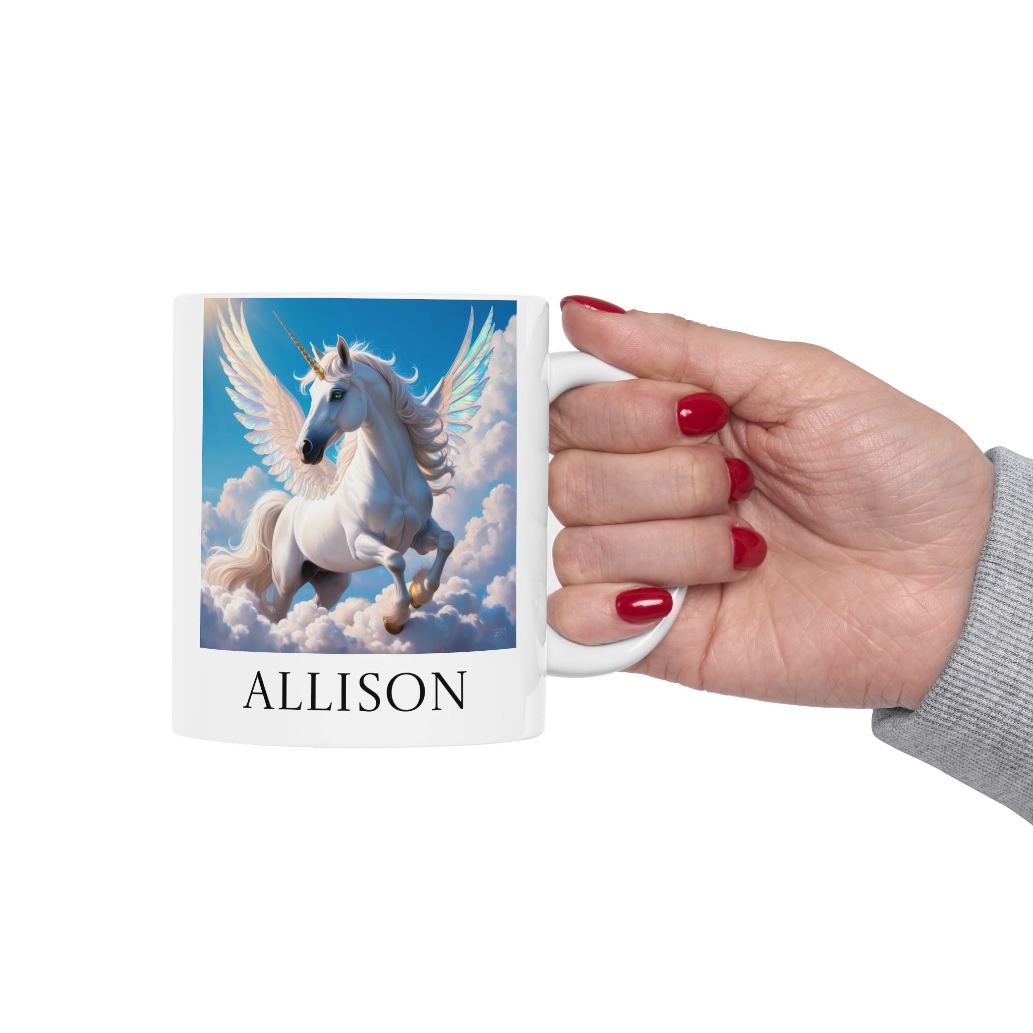 Customizable Unicorn Coffee Mug: Mythical Creature, Enchanted Alicorn, Fairytale Gift