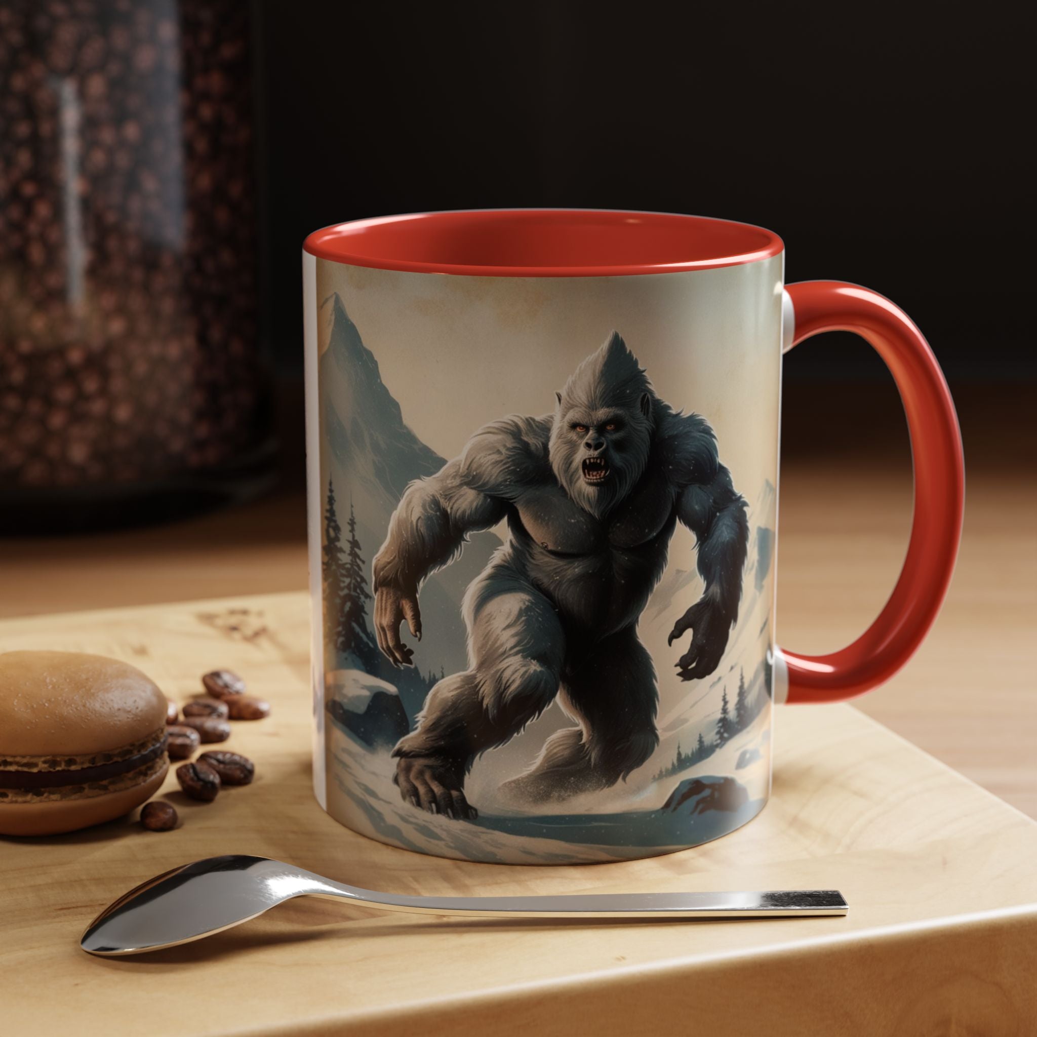 Abominable Snowman Ceramic Mug: Yeti Coffee Cup, Himalayan Mountain Cryptid, Bigfoot Camping Gift