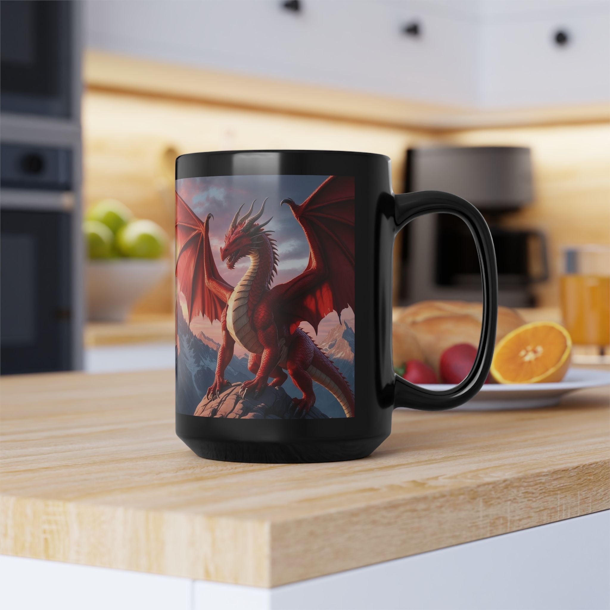 Customizable Dragon Coffee Mug: Personalized Family Crest, DnD Gift, Fire Drake