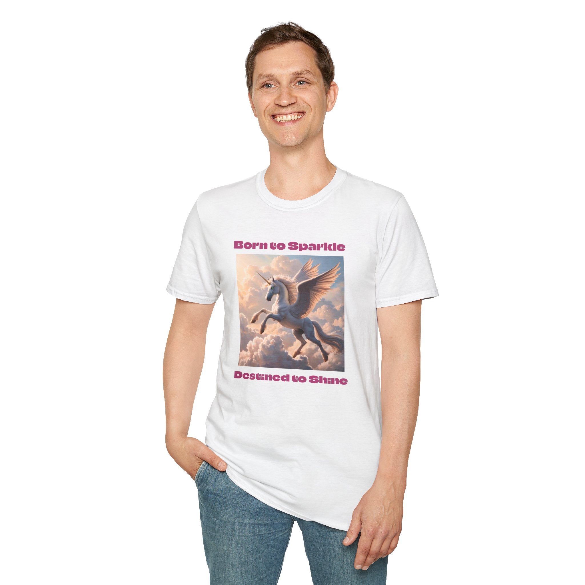 Unicorn Graphic Tee: Legendary Alicorn, Soft Cotton Shirt, Born to Sparkle
