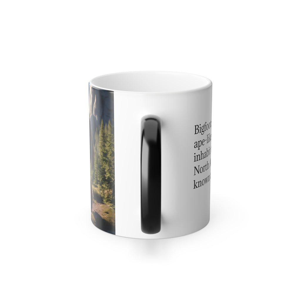 Bigfoot Mug: Color Changing Coffee Cup, Sasquatch, Pacific Northwest Cryptid (Rocks)