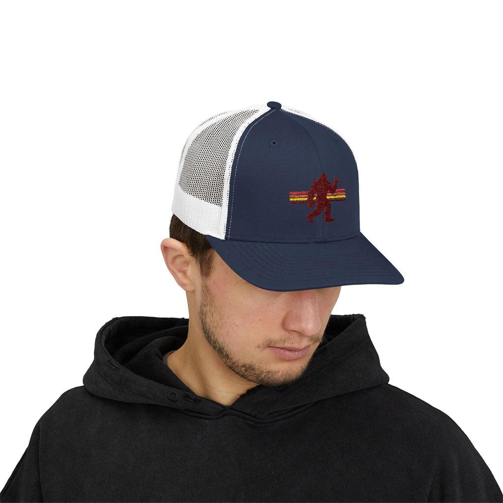 Bigfoot Trucker Hat: Embroidered Baseball Cap, Sasquatch Snapback Hat