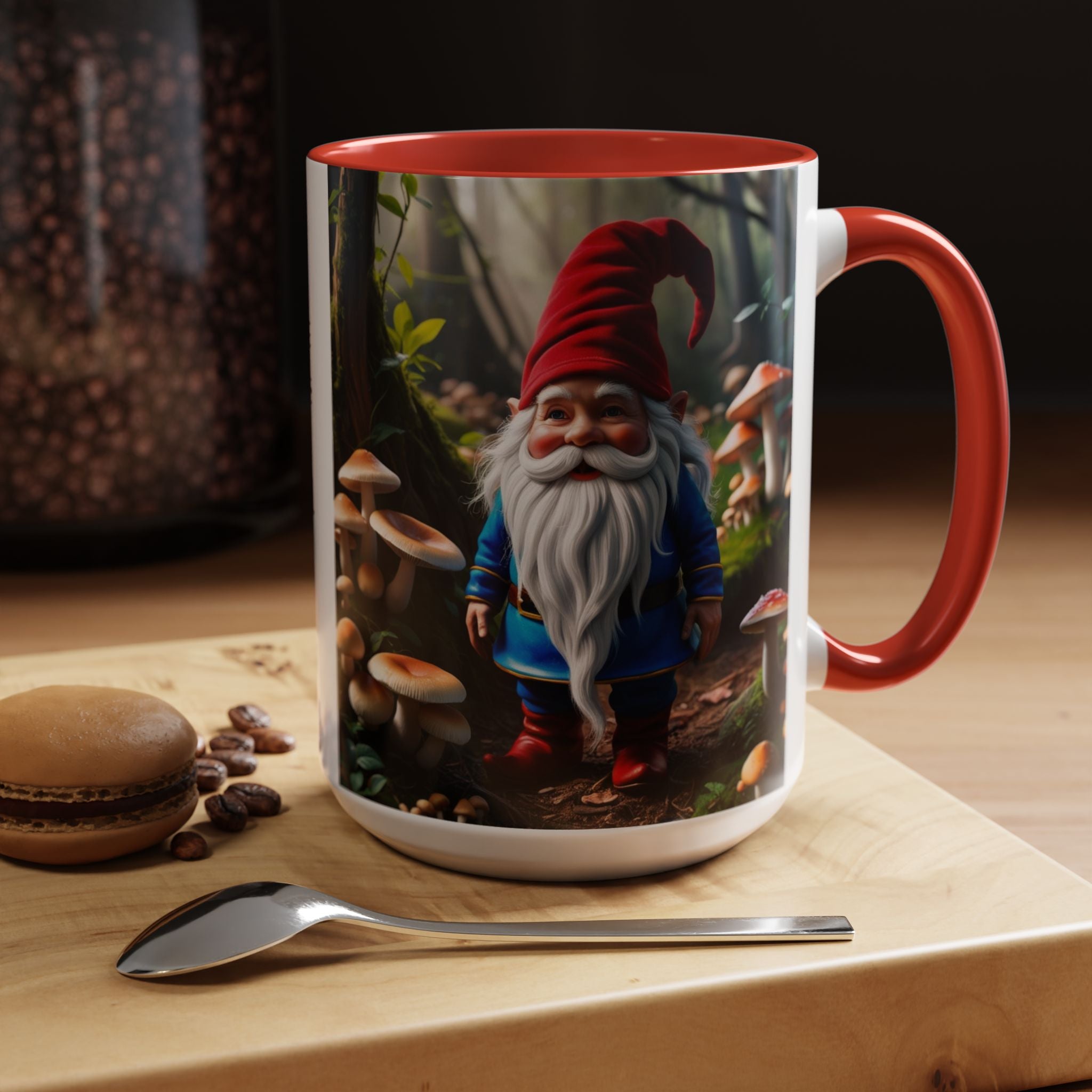 Gnome Coffee Mug: Nordic Folklore Gift, Scandinavian Nisse, Enchanted Mushroom Garden