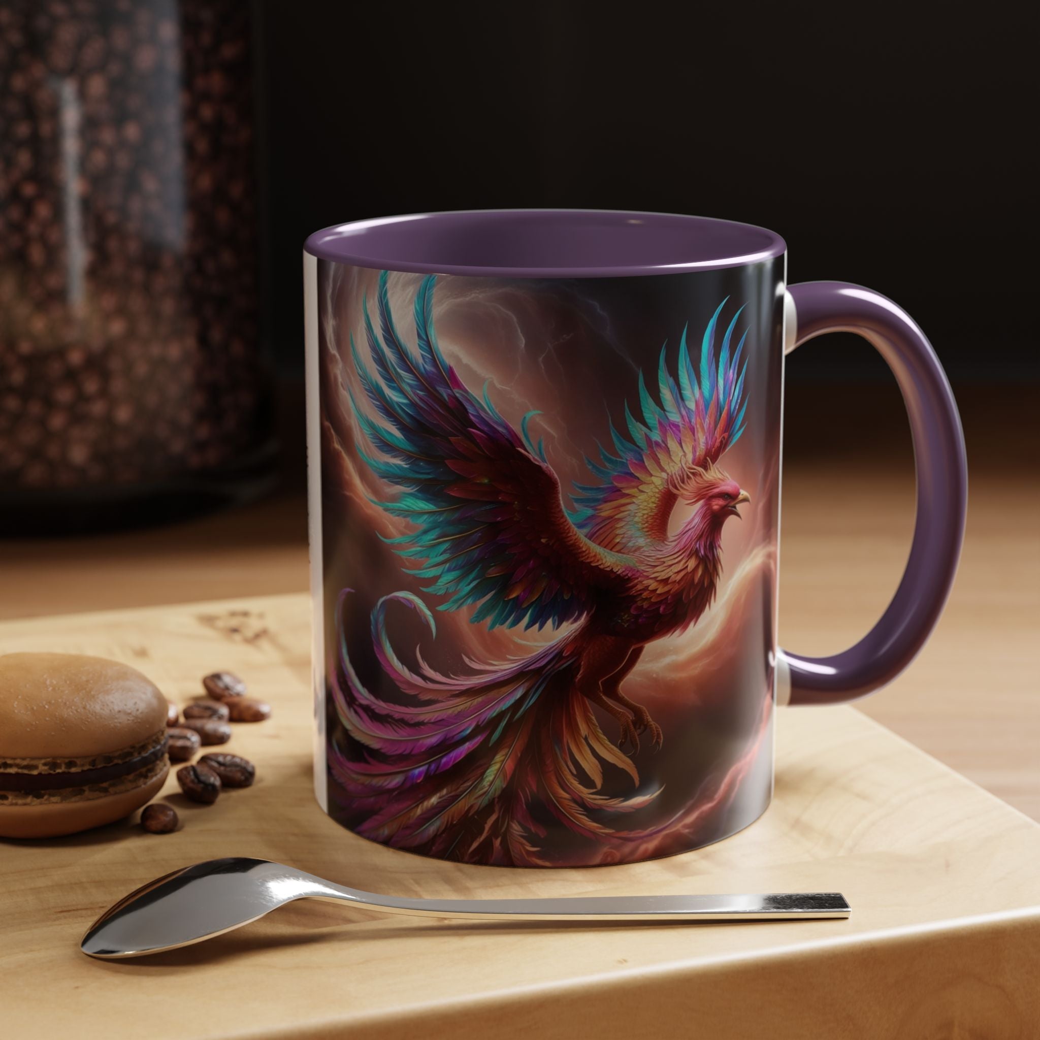 Phoenix Coffee Mug: Legendary Creature, Firebird Cryptid Coffee Cup, Renewal Rebirth