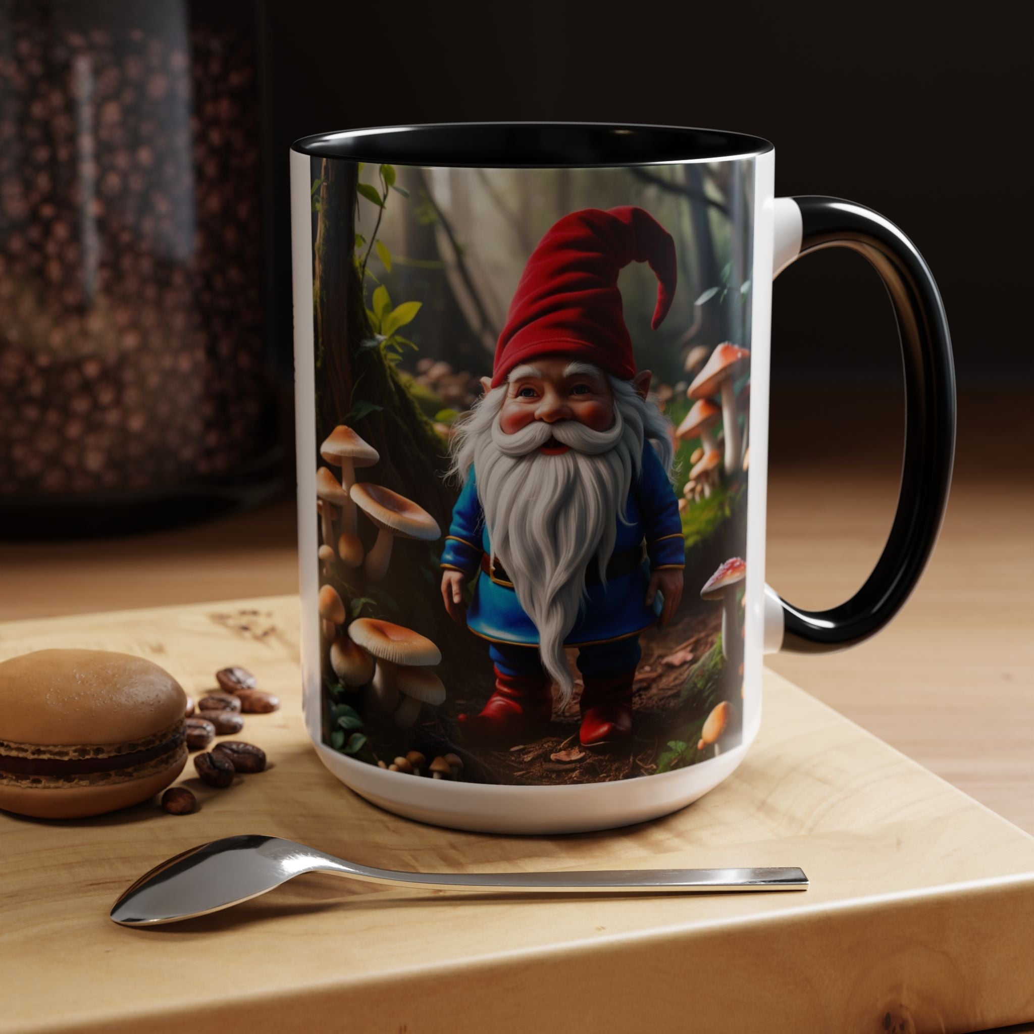 Gnome Coffee Mug: Nordic Folklore Gift, Scandinavian Nisse, Enchanted Mushroom Garden