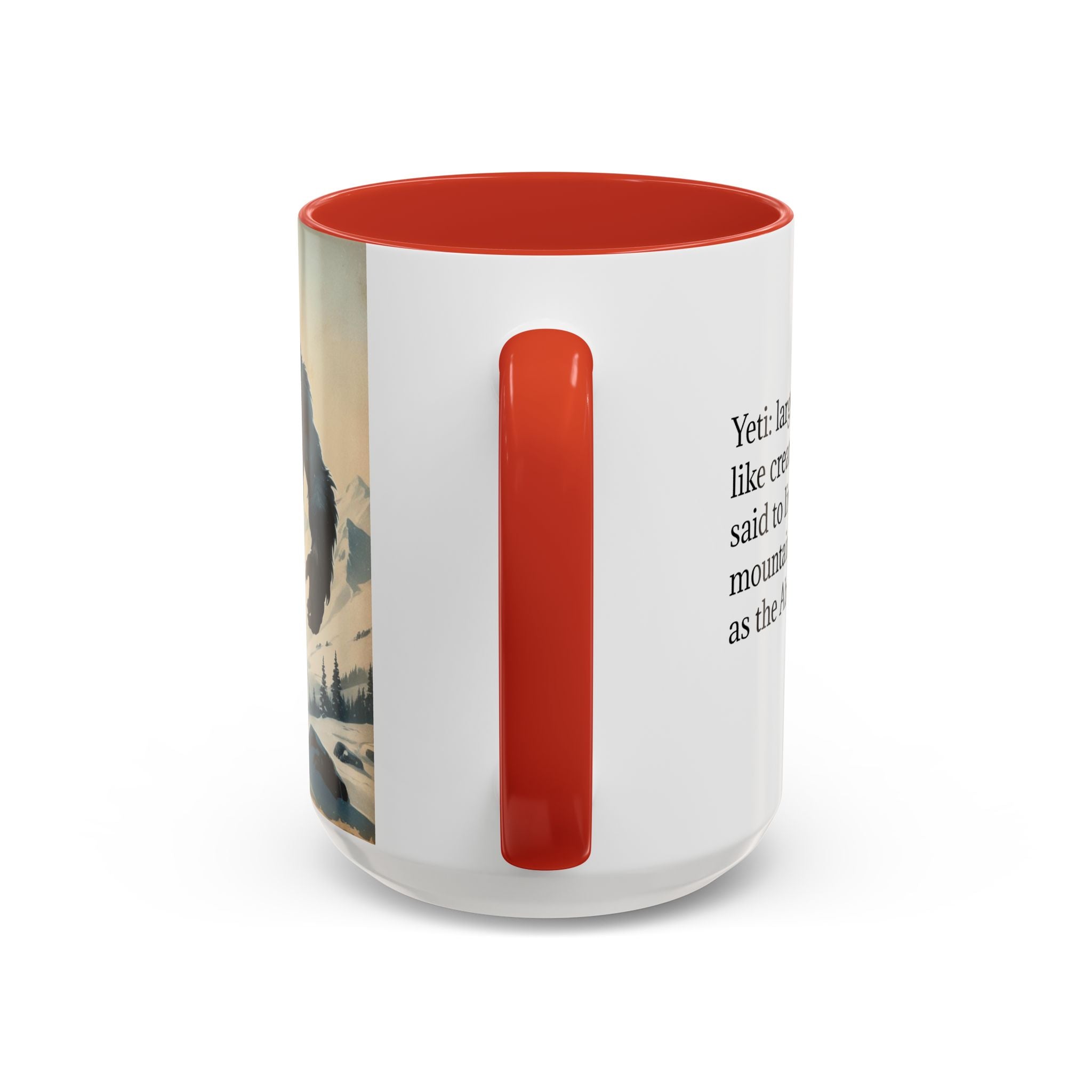 Abominable Snowman Ceramic Mug: Yeti Coffee Cup, Himalayan Mountain Cryptid, Bigfoot Camping Gift