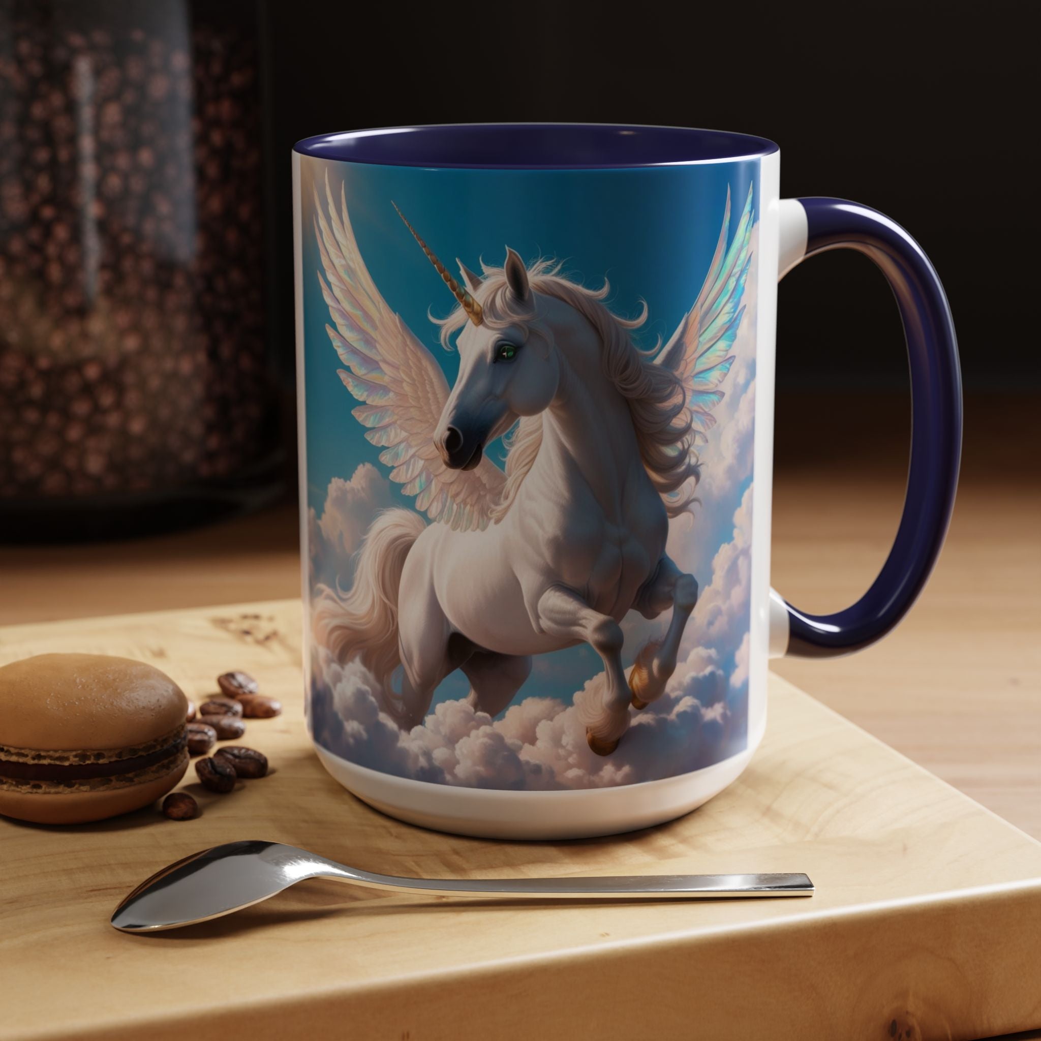Unicorn Coffee Mug: Fairytale Alicorn, Mythical Creature, Enchanted Gift (Blue)