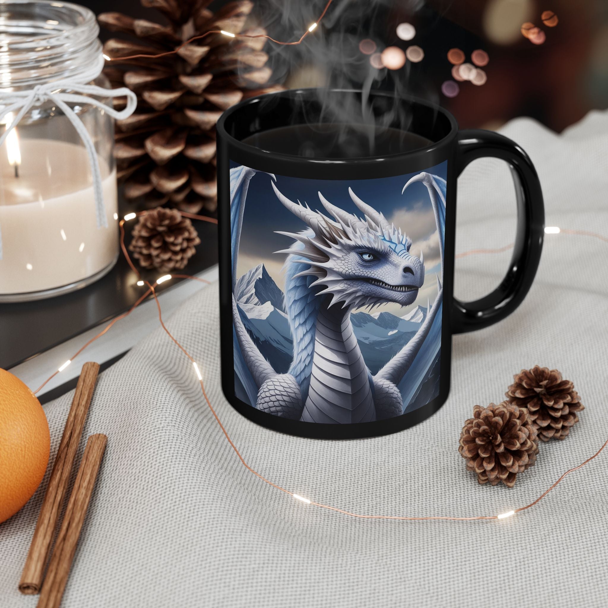 Personalized Dragon Coffee Mug: Customizable DnD Coffee Cup, Frost Drake