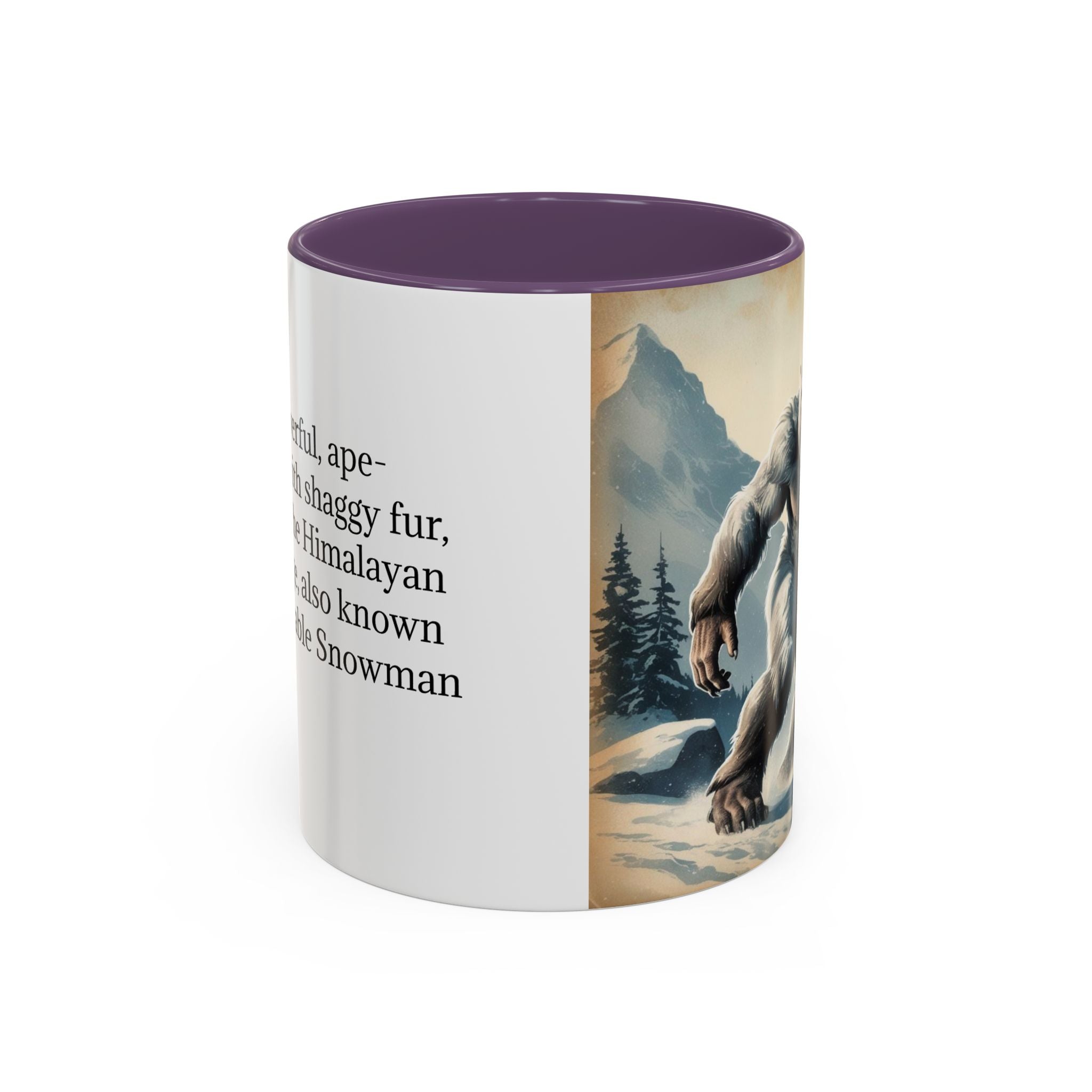 Abominable Snowman Ceramic Mug: Yeti Coffee Cup, Himalayan Mountain Cryptid, Bigfoot Camping Gift