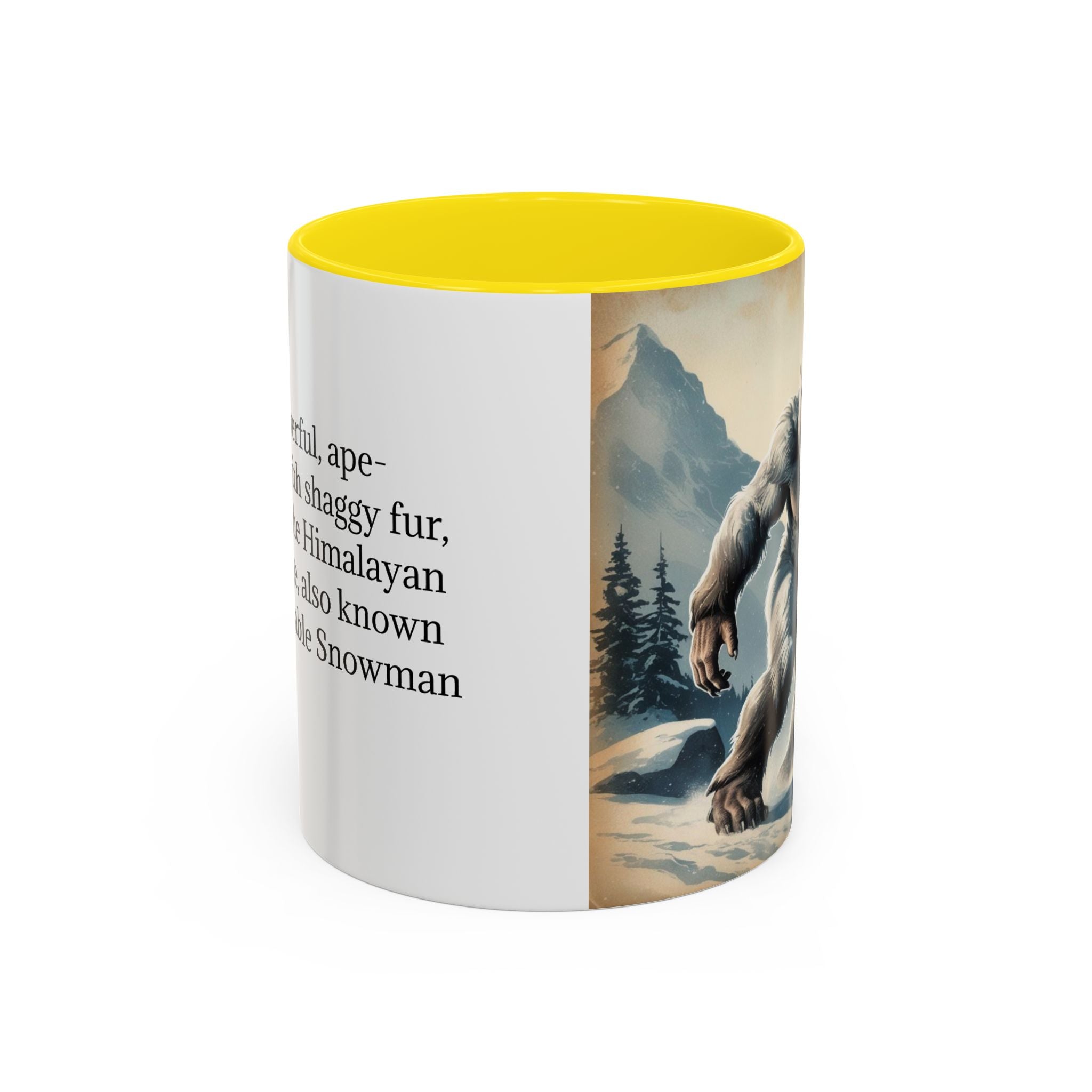 Abominable Snowman Ceramic Mug: Yeti Coffee Cup, Himalayan Mountain Cryptid, Bigfoot Camping Gift