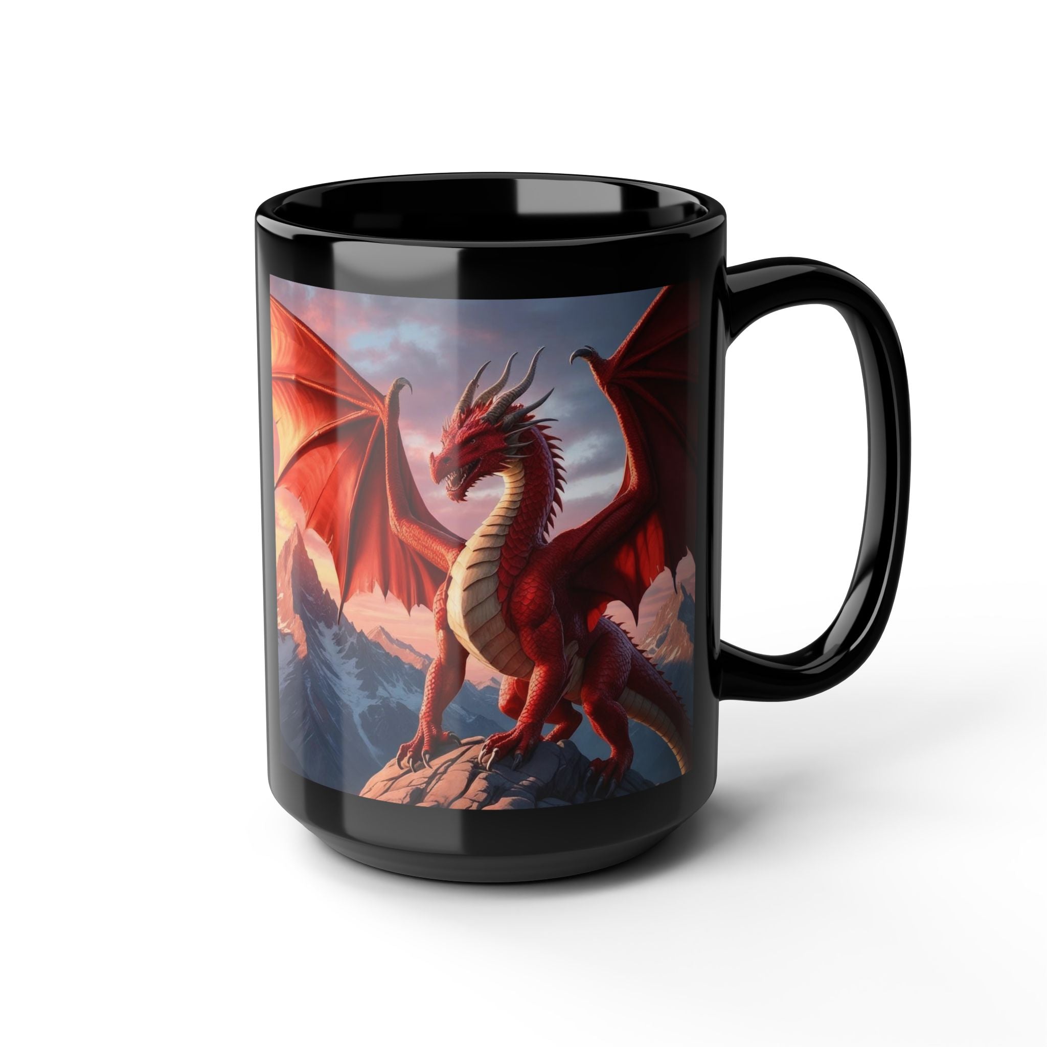 Customizable Dragon Coffee Mug: Personalized Family Crest, DnD Gift, Fire Drake