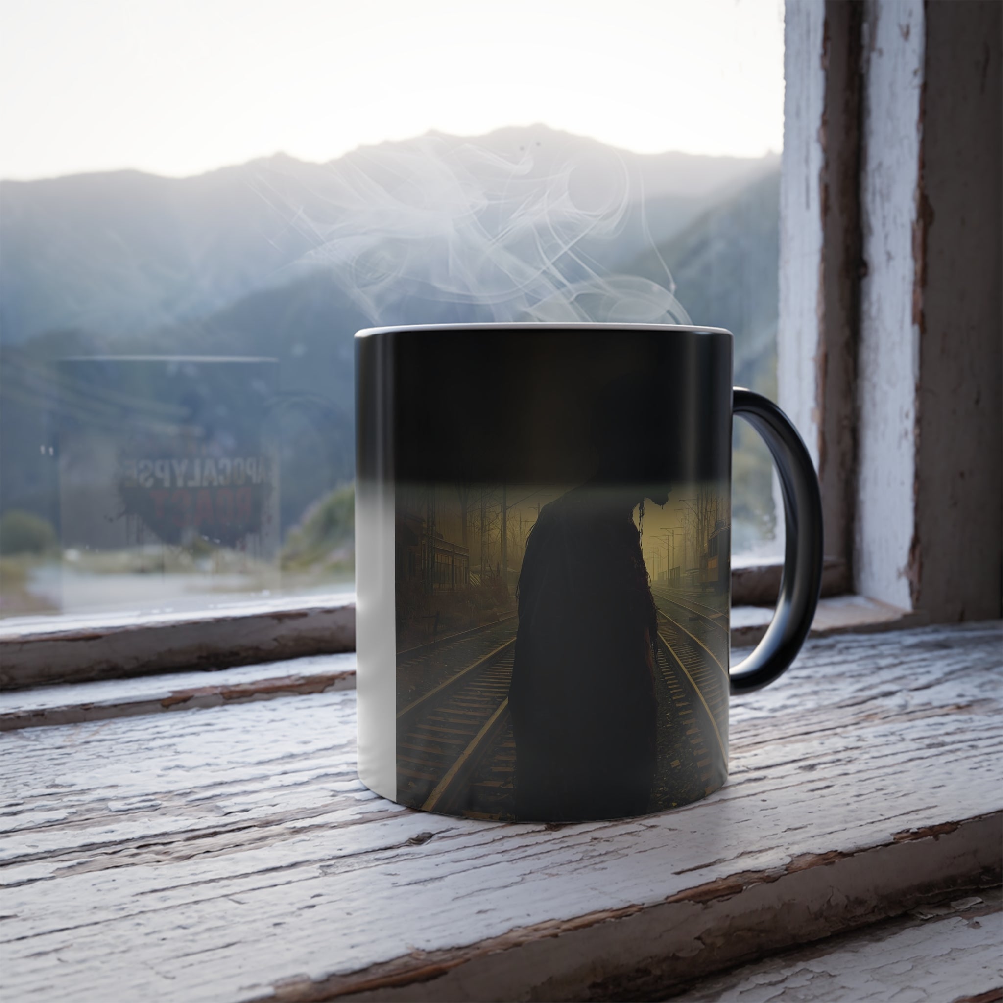 Color Changing Zombie Mug: Halloween Horror, Apocalypse Roast (Trainyard)