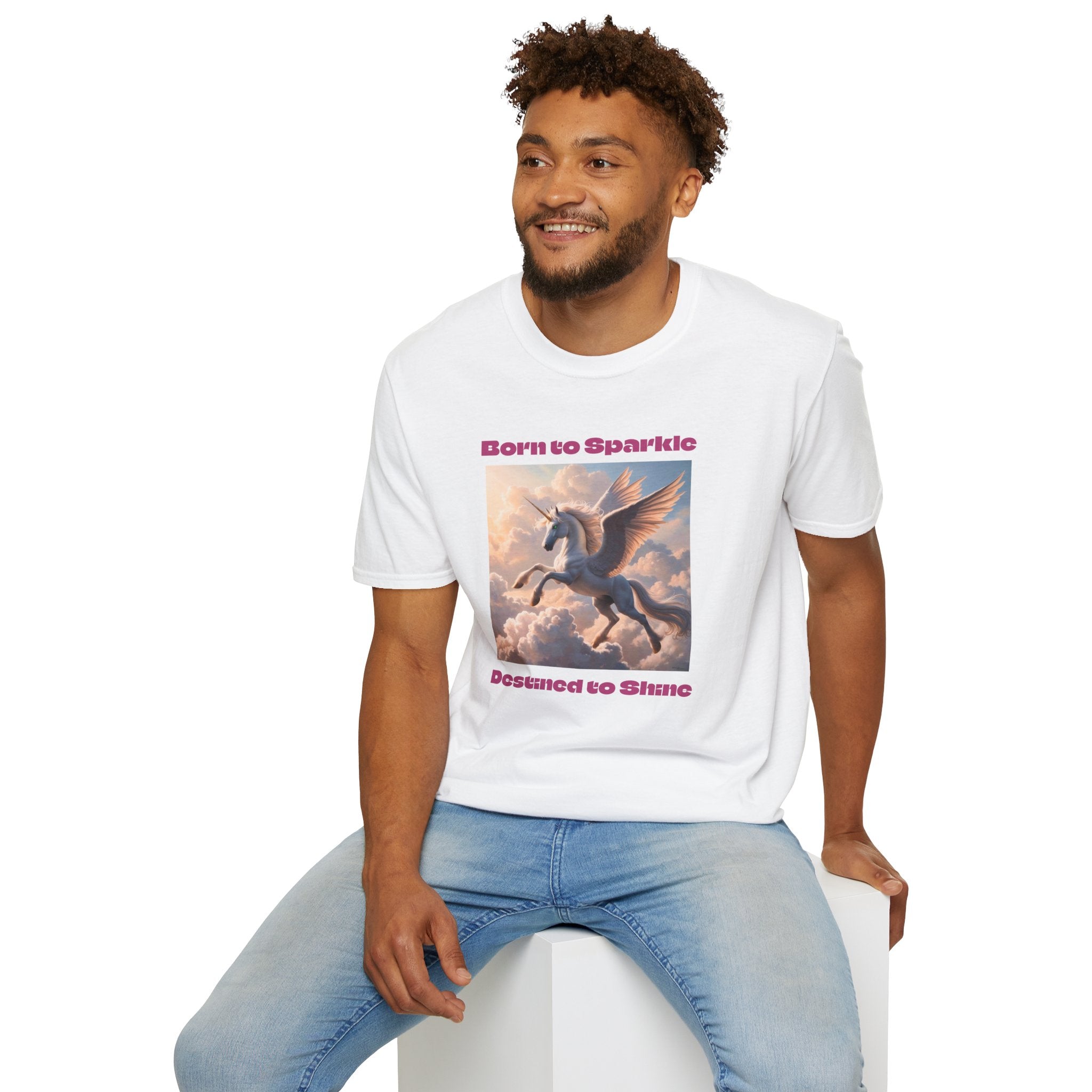 Unicorn Graphic Tee: Legendary Alicorn, Soft Cotton Shirt, Born to Sparkle