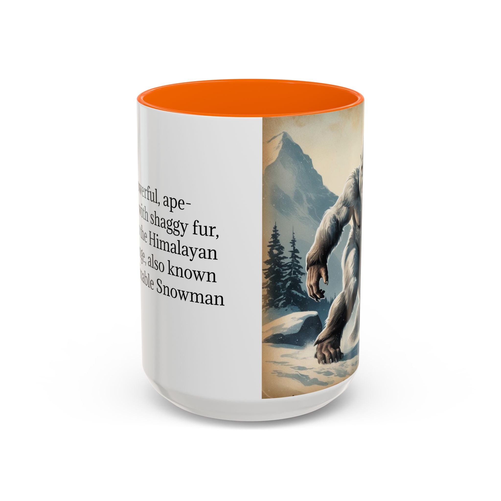 Abominable Snowman Ceramic Mug: Yeti Coffee Cup, Himalayan Mountain Cryptid, Bigfoot Camping Gift