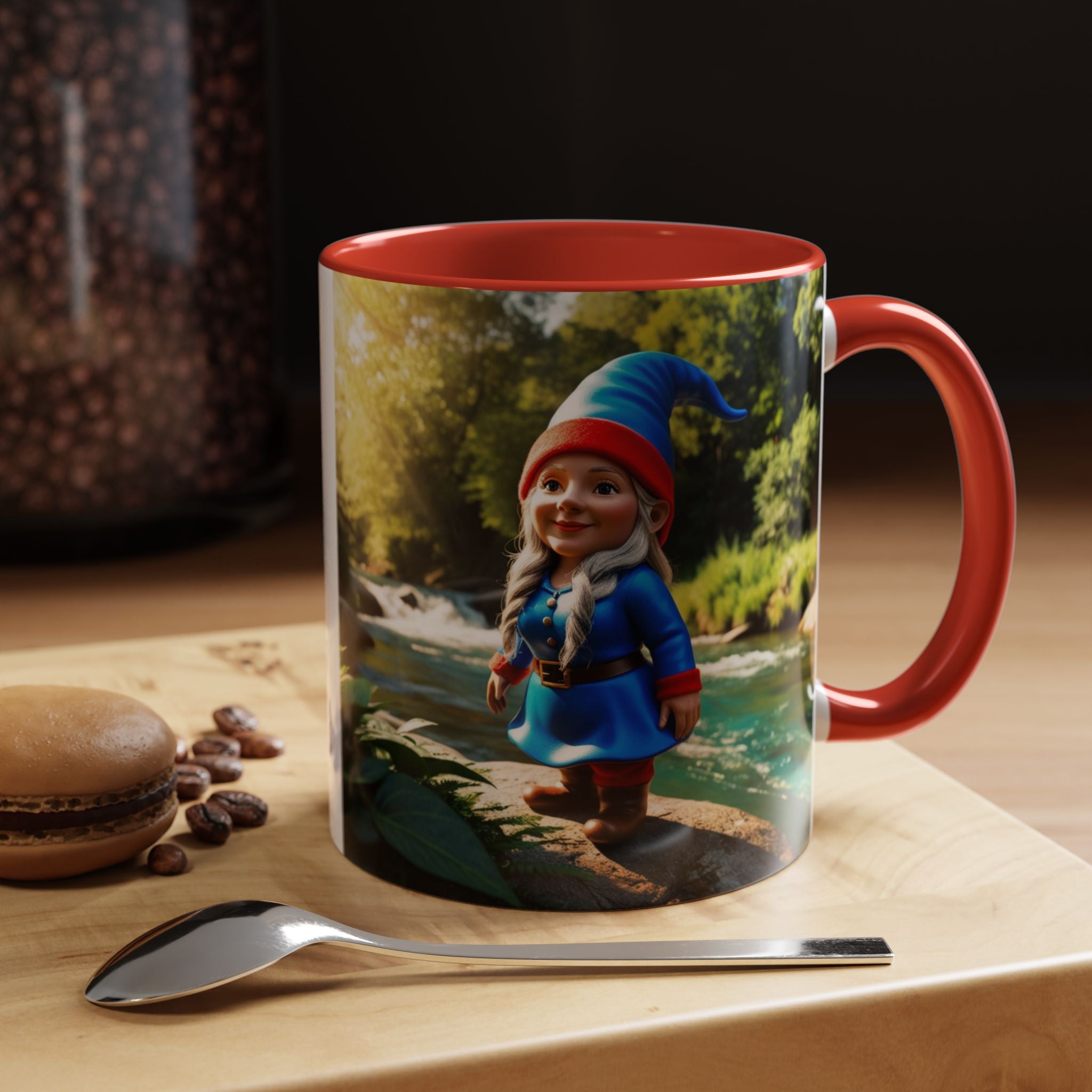 Gnome Coffee Mug:  Scandinavian Nisse, Nordic Folklore Gift, Enchanted Mushroom Garden