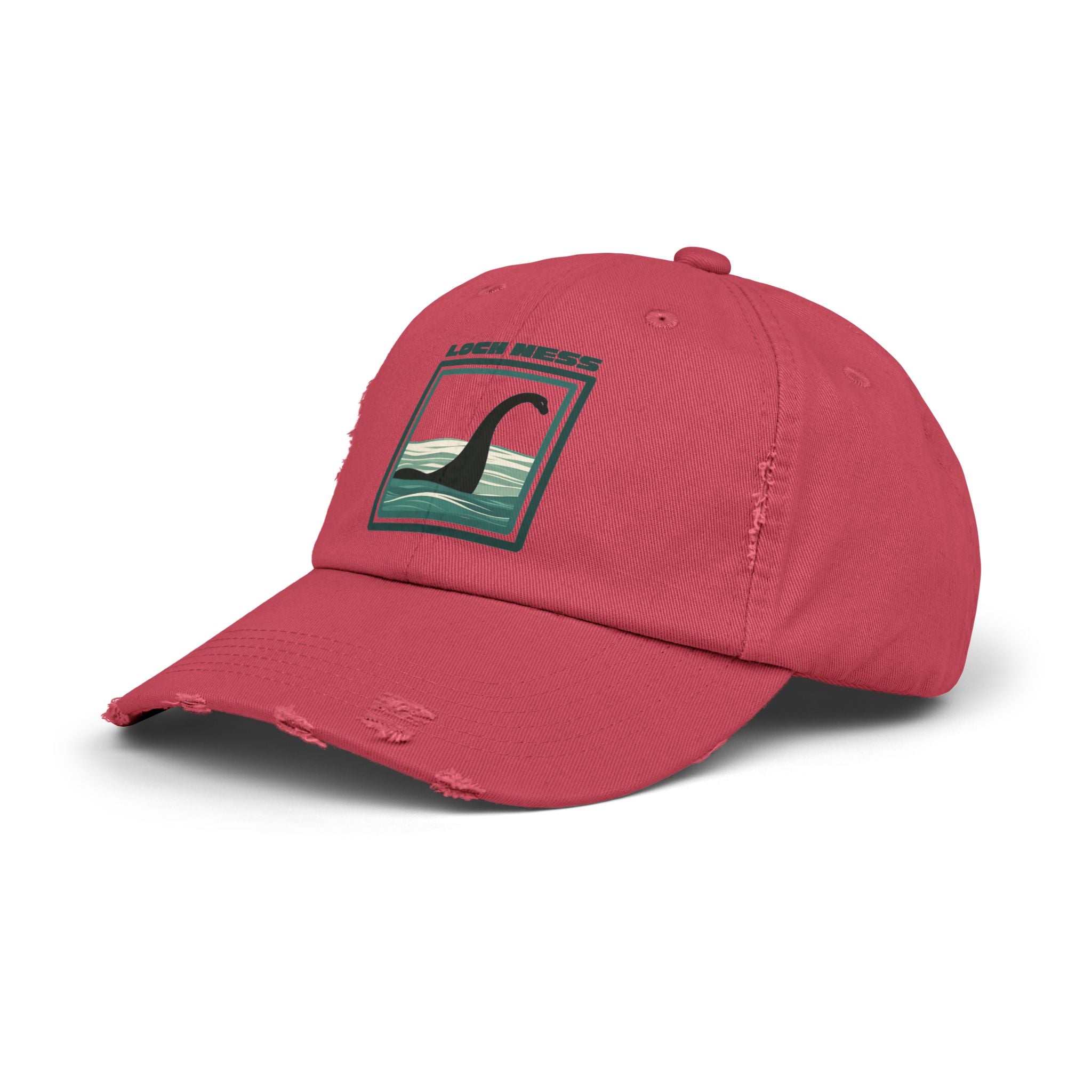 Loch Ness Monster: Unisex Distressed Cap, Adjustable Strap, Casual Outdoor Style (Green)