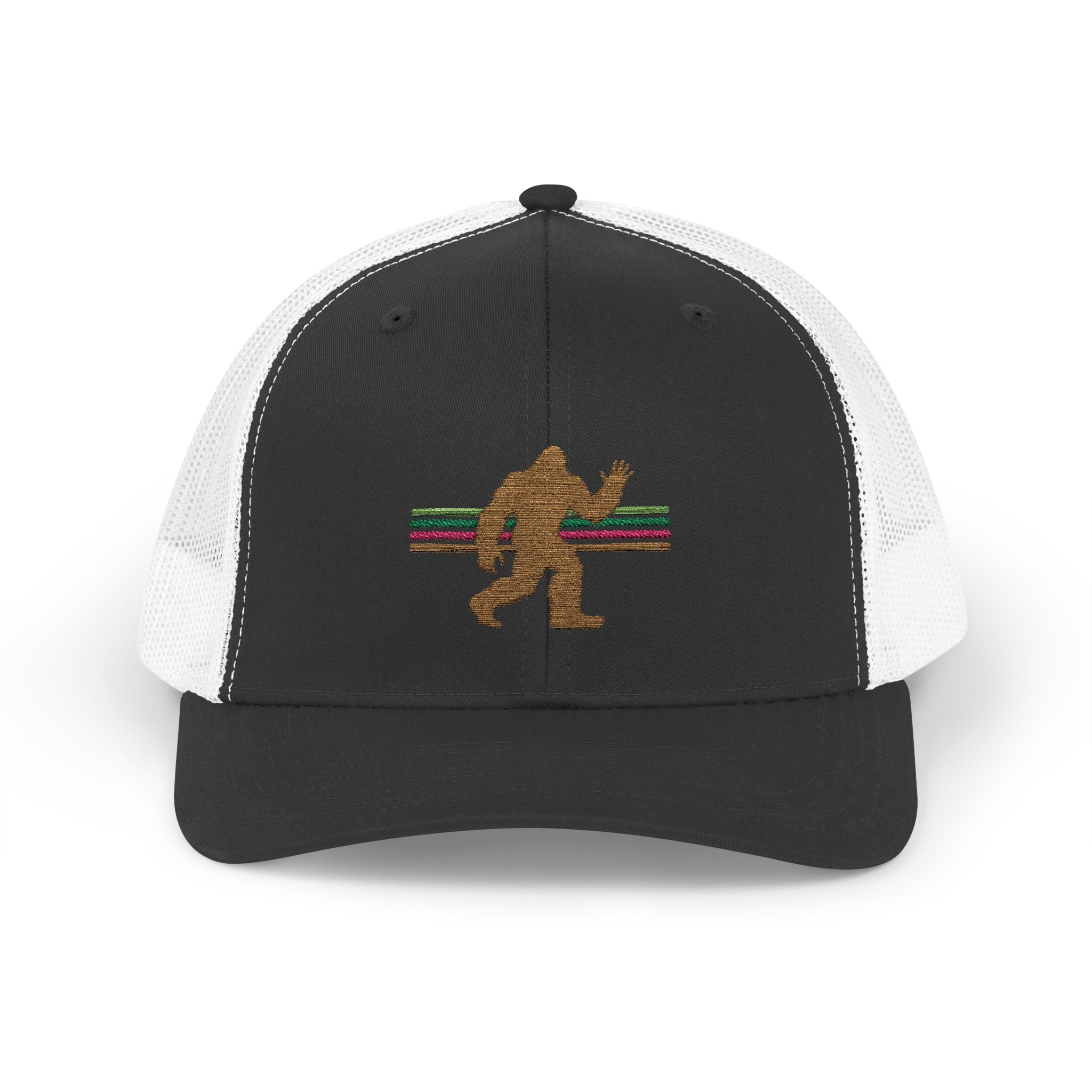 Bigfoot Trucker Hat: Embroidered Sasquatch, Baseball Cap, Custom Snapback Hat