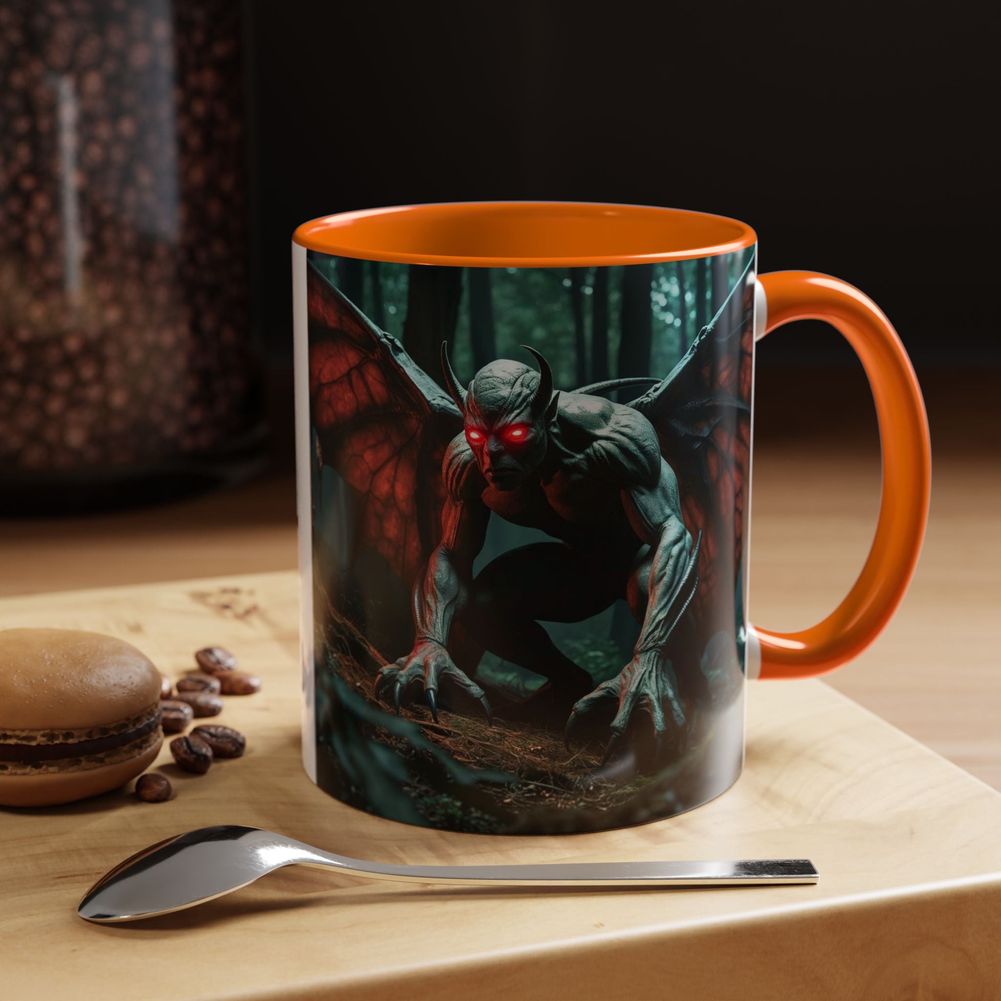 Mothman Mug: Supernatural Monster, Cryptid Mug, Mythical Creature, Urban Legend (Crouching)